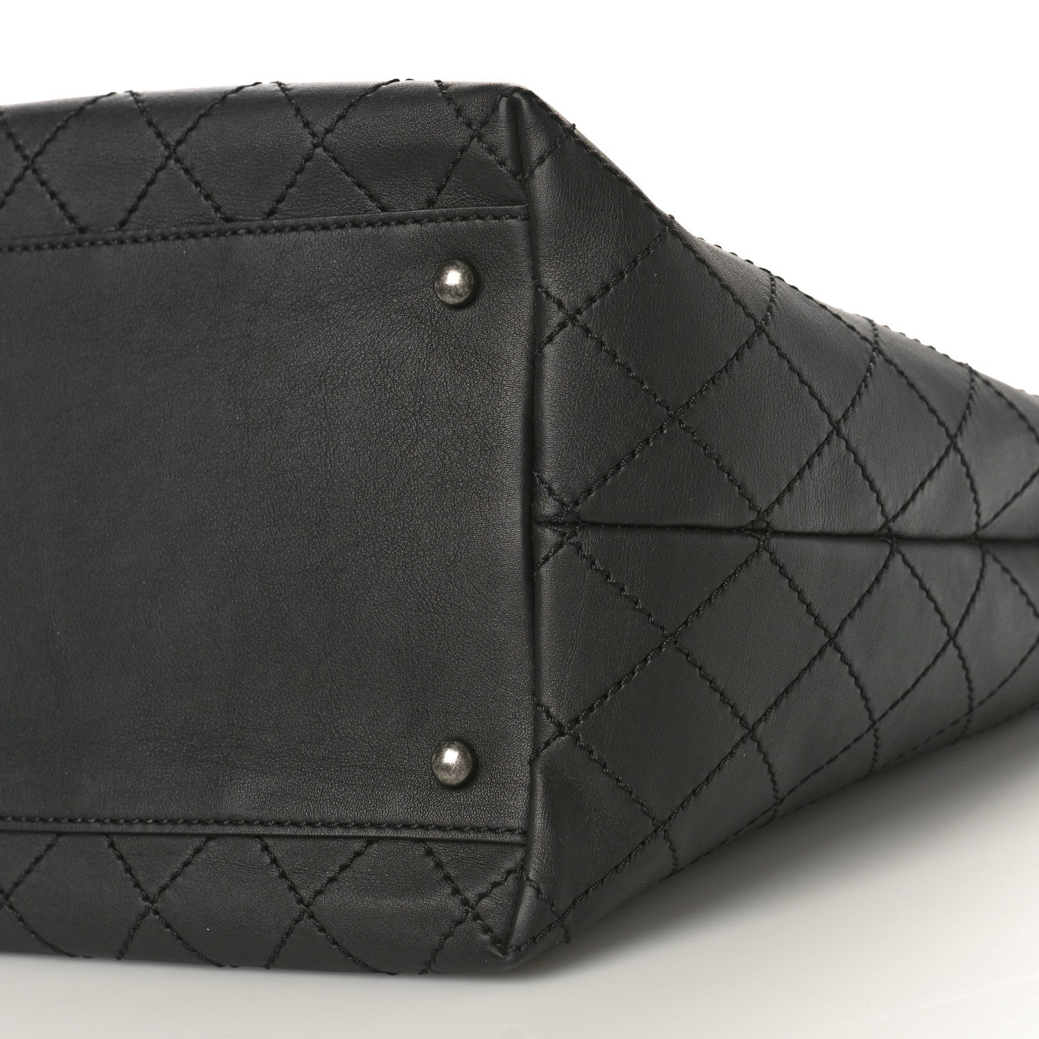 Chanel Calfskin Stitched Medium Shopping Tote Black 9 of 9