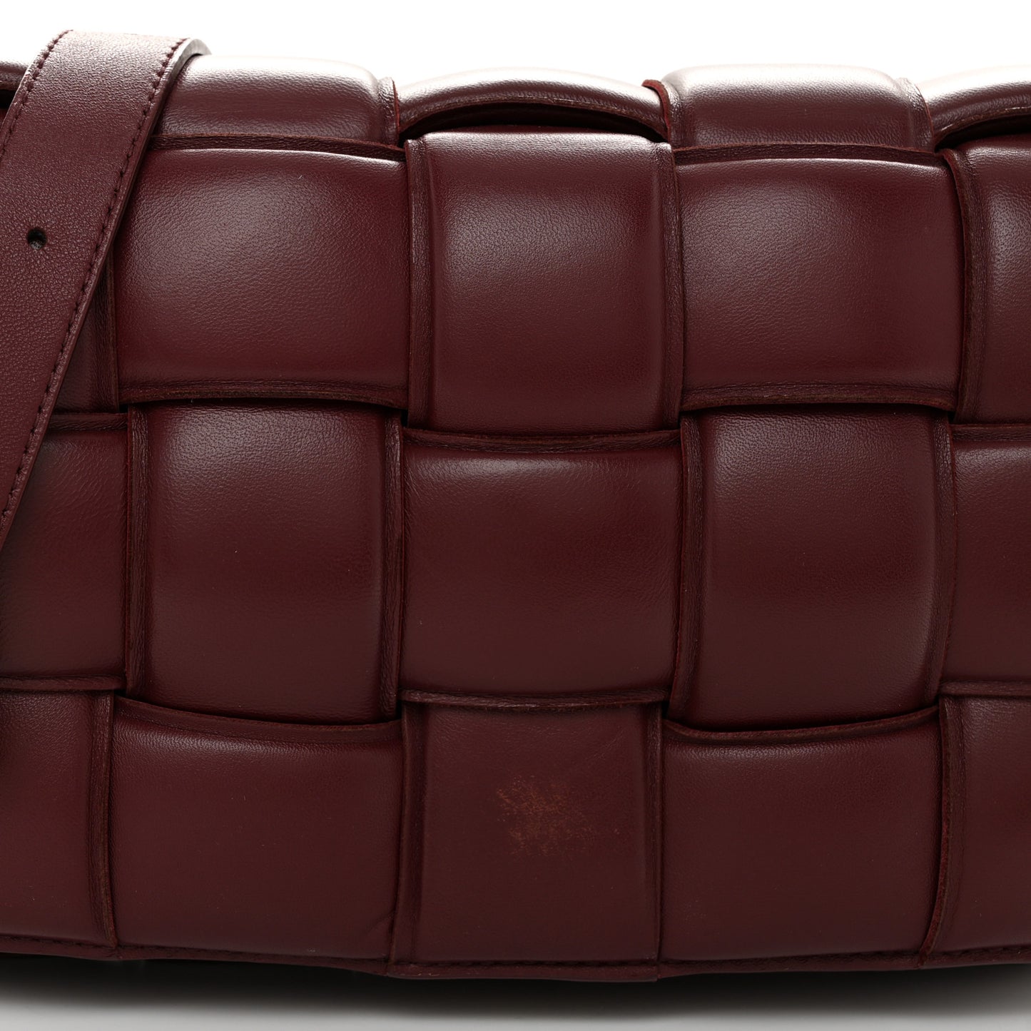 Nappa Maxi Intreccio Padded Cassette Crossbody Bag Barolo