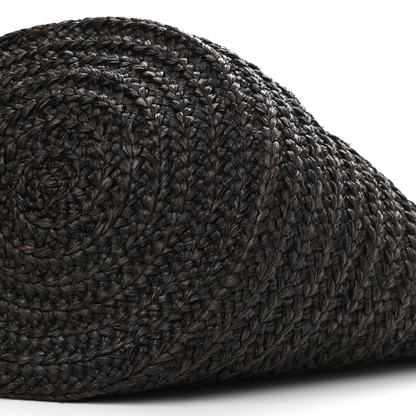 Raffia Medium Panier Bag Black