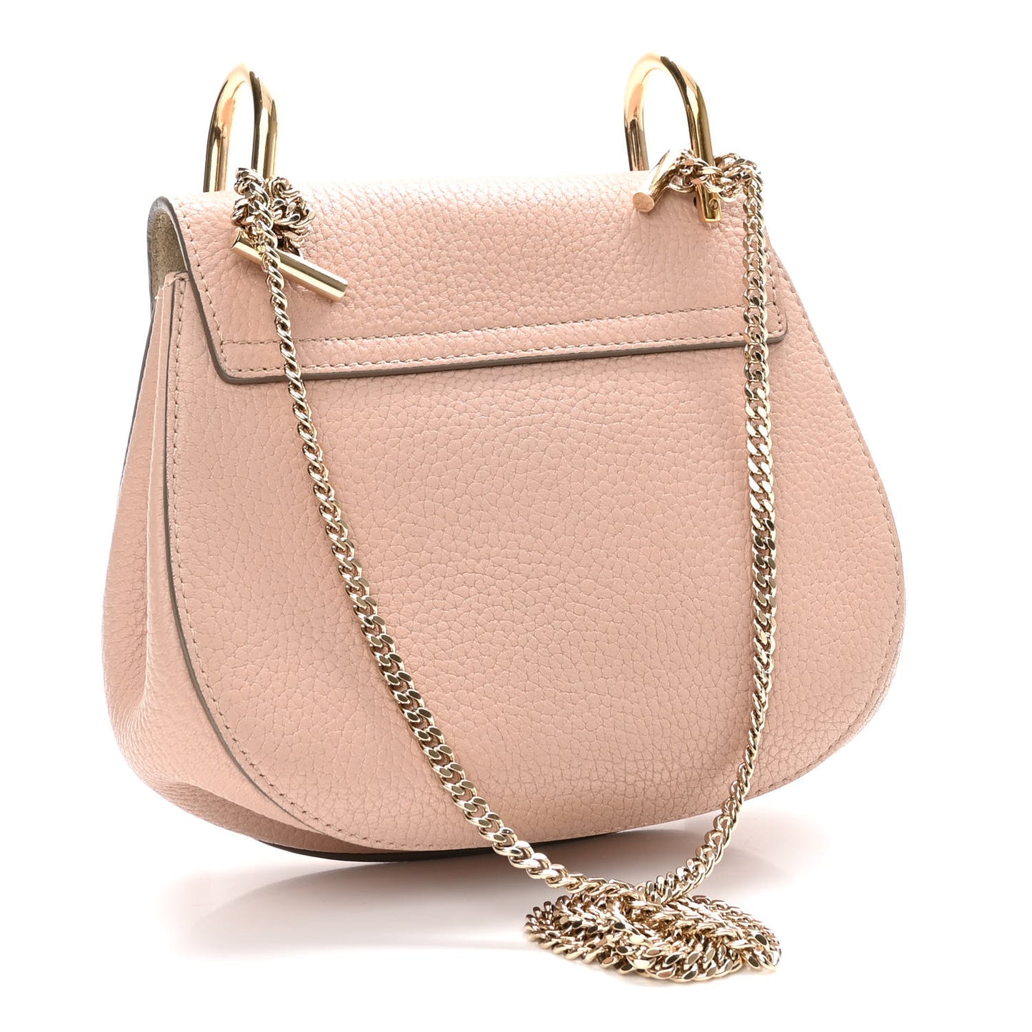 Grained Lambskin Flower Crystal Embellished Mini Drew Shoulder Bag Cement Pink