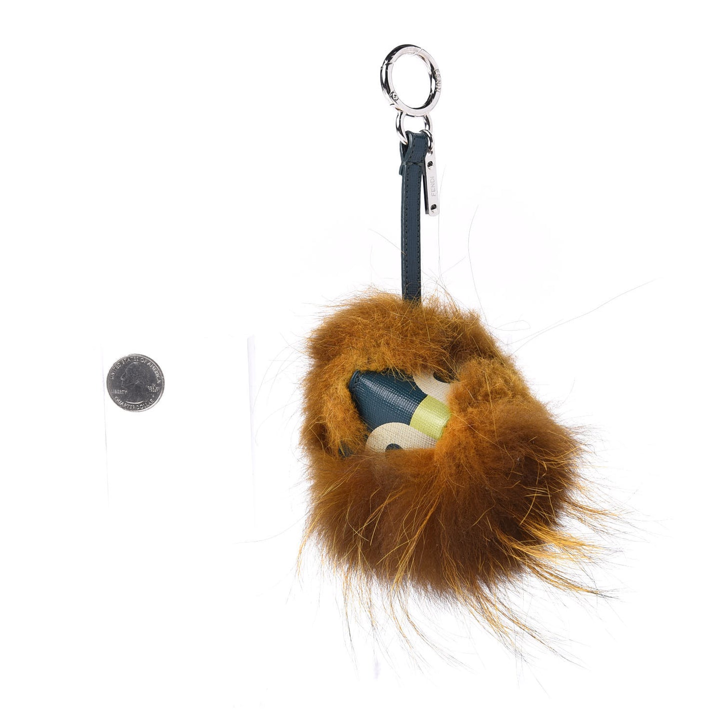 Fox Fur Vitello Lucy Junior Mini Monster Bag Bug Charm Ocean Multicolor Giallo