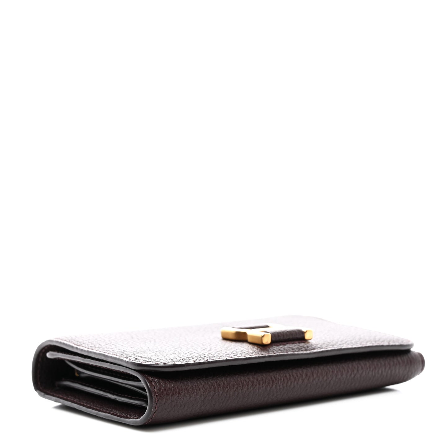 Grained Calfskin Marcie Medium Compact Wallet Oxblood