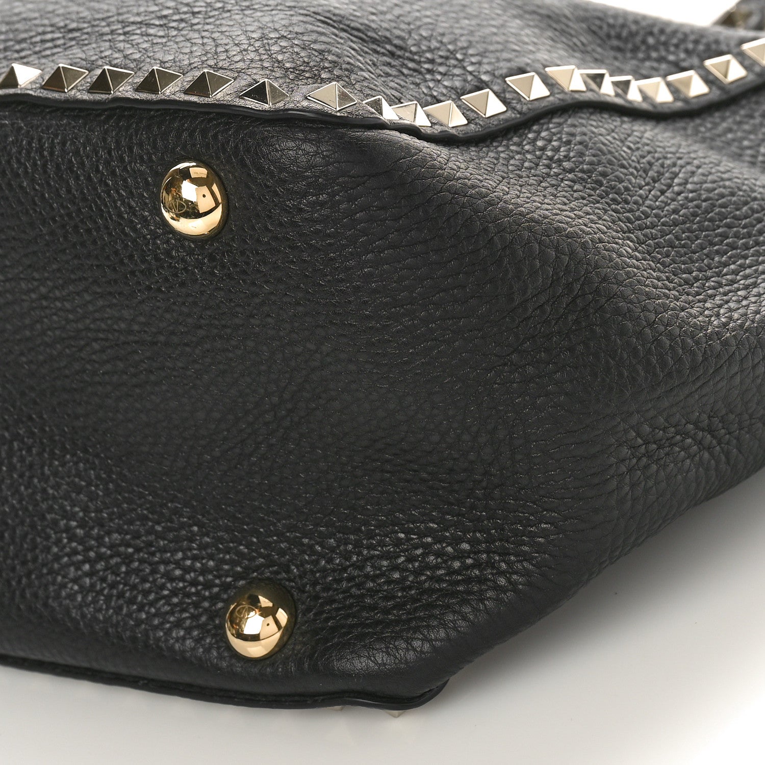 Valentino Garavani Pebbled Calfskin Medium Rockstud Tote Black 8 of 8