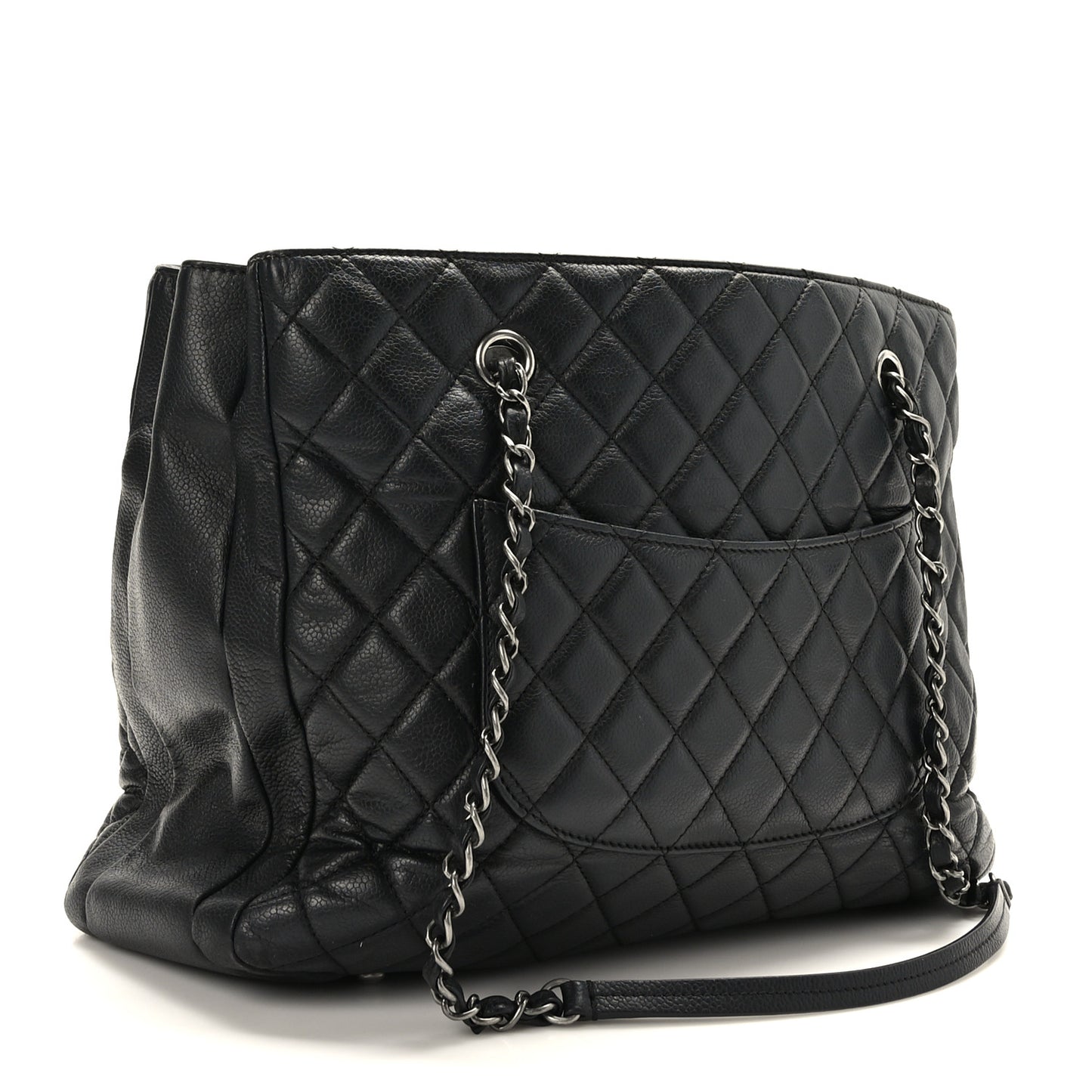 Caviar Quilted Urban Companion Shopping Tote Black