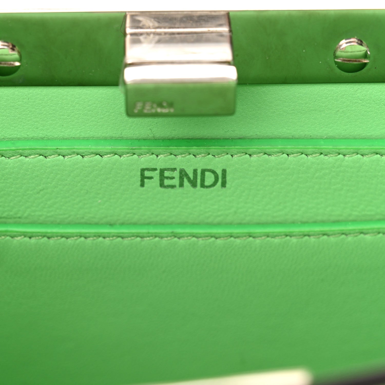 Fendi Shiny Nappa Petite Peekaboo I SEE U Satchel Edamame 7 of 13
