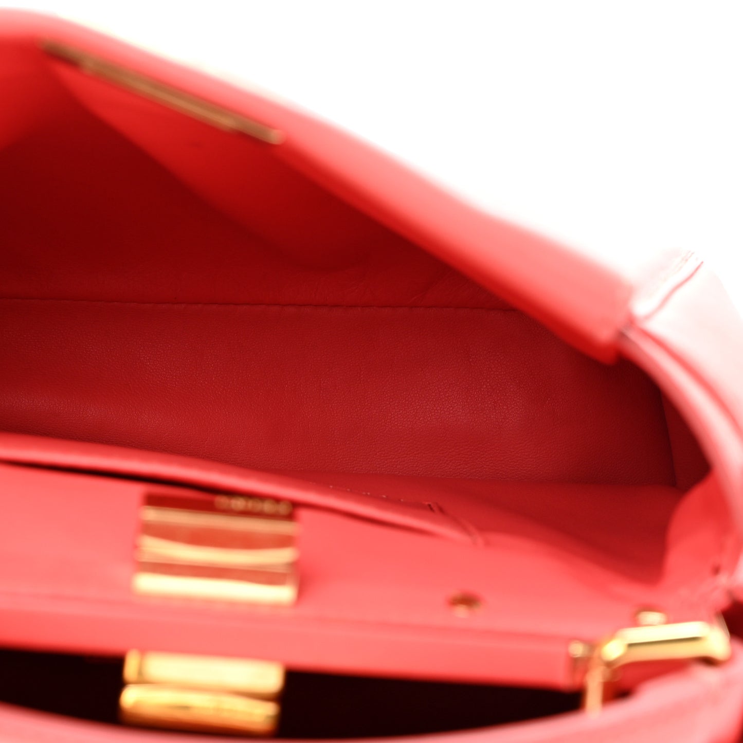 Nappa Stacked Bar Mini Peekaboo Iconic Satchel Lampone