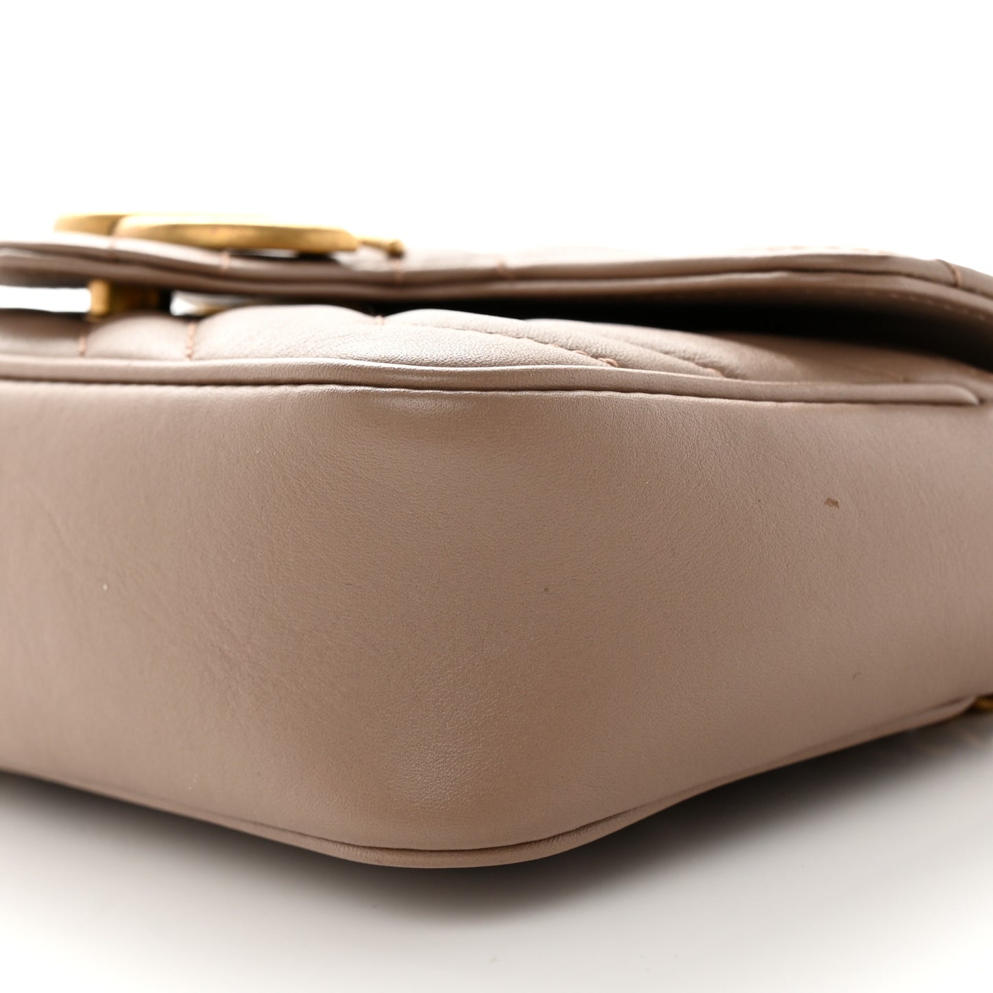 Calfskin Matelasse Super Mini GG Marmont Shoulder Bag Porcelain Rose