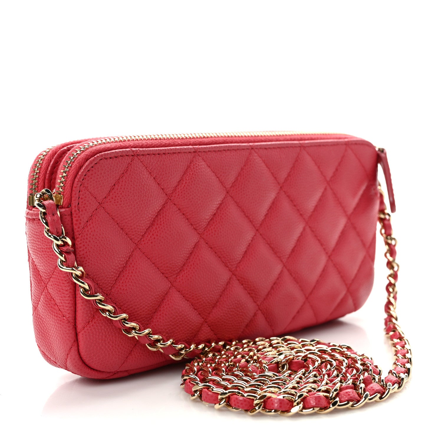 Chanel Caviar Quilted Small Clutch With Chain Pink 3 of 11