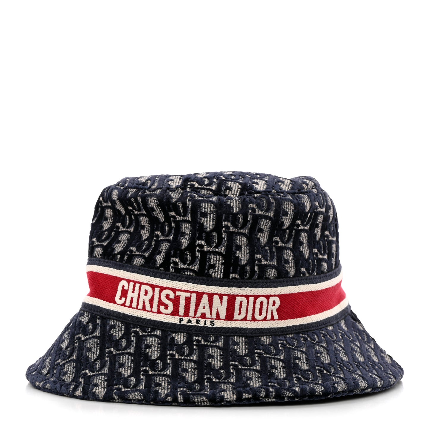 Velvet Oblique Large Brim Bucket Hat 57 Bleu Red