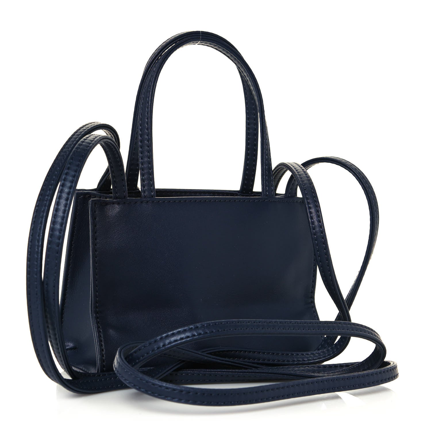 Telfar Vegan Leather Small Shopping Bag Navy 3 of 12