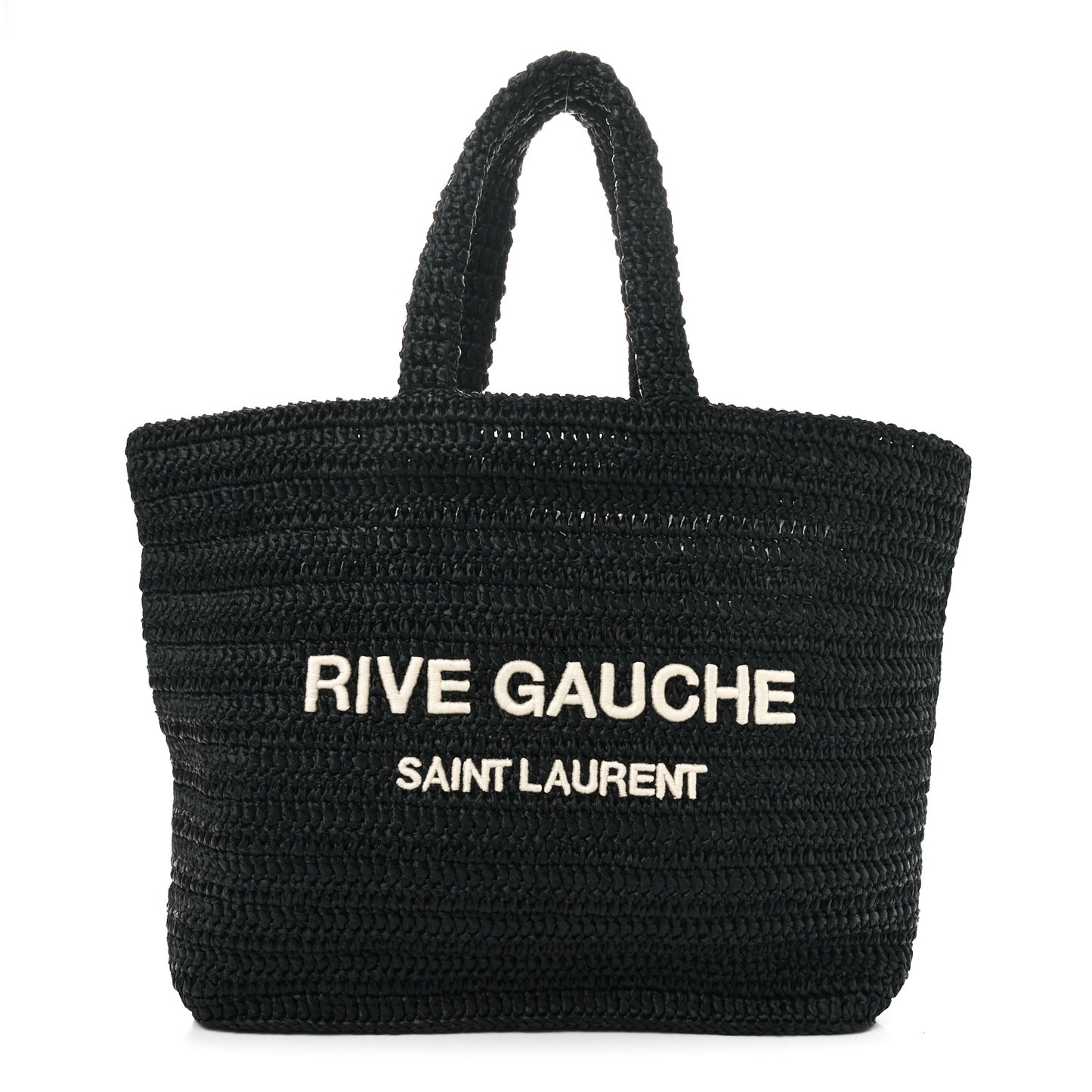 Raffia Rive Gauche Tote Black