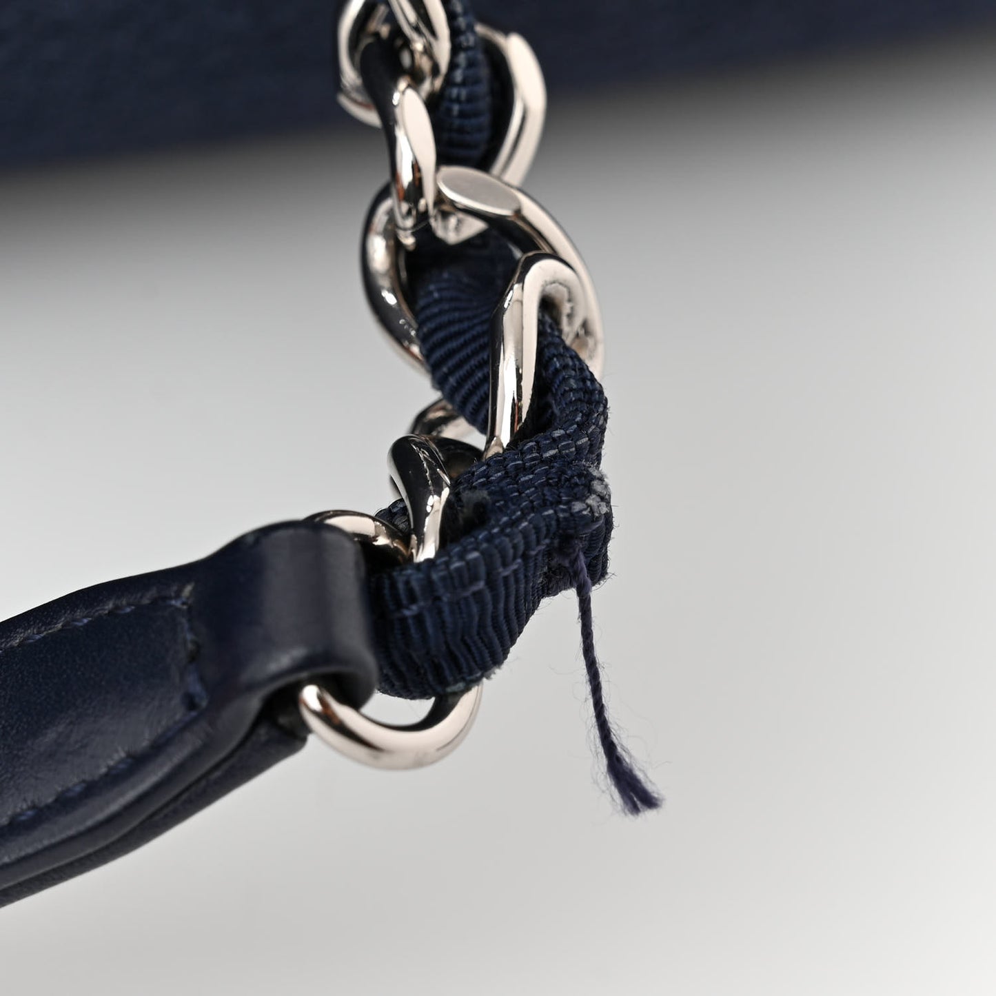 Mixed Fibers Calfskin Medium Deauville Tote Dark Blue