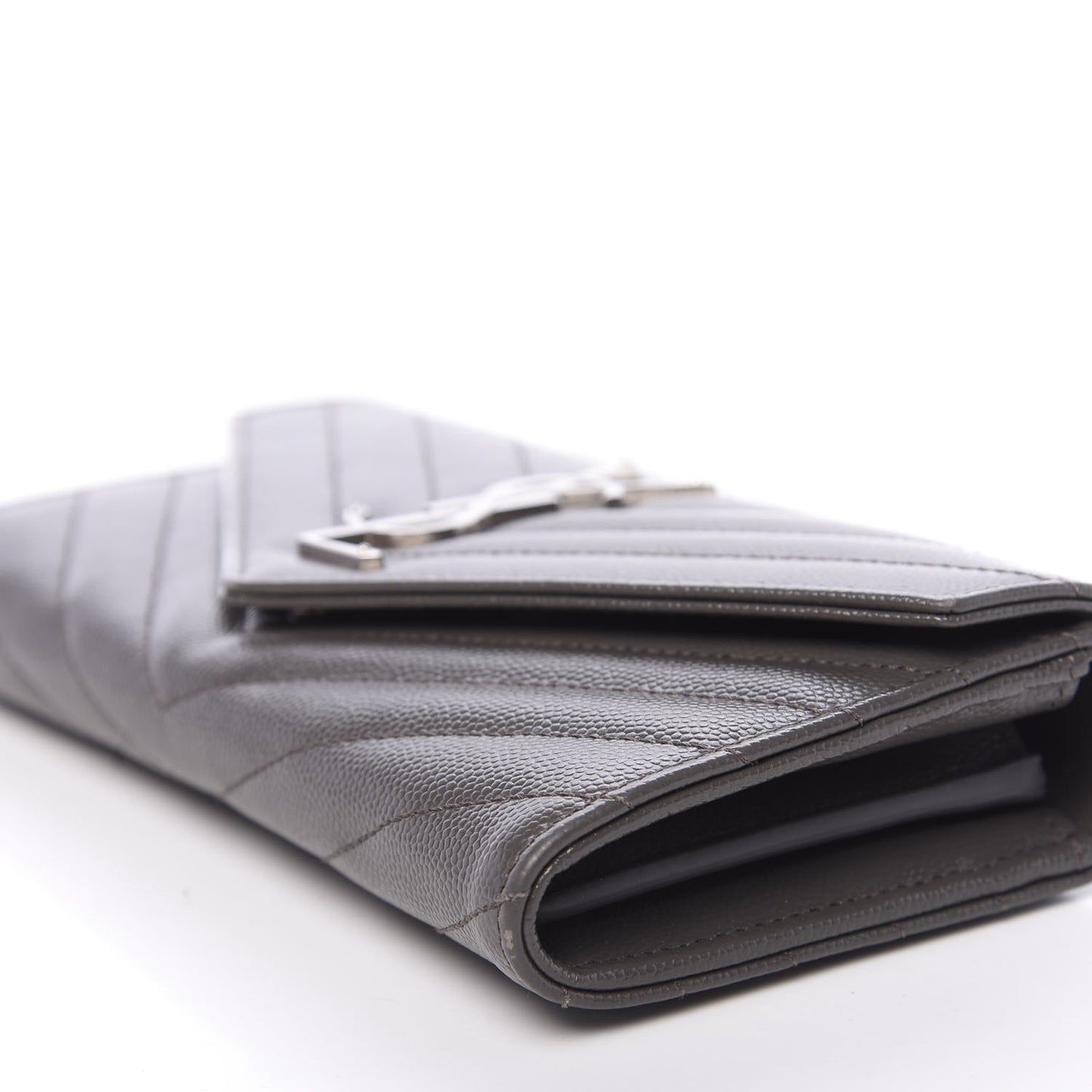 Grain De Poudre Matelasse Chevron Monogram Flap Wallet Coal