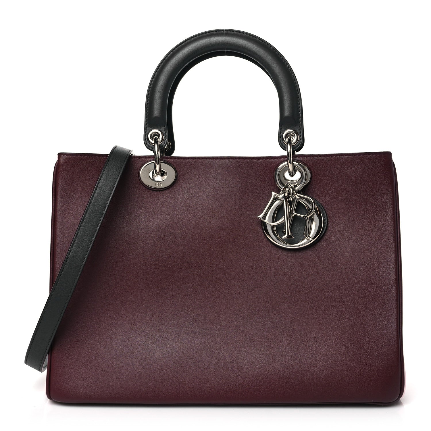 Christian Dior Smooth Calfskin Medium Diorissimo Tote Burgundy Pink 1 of 11