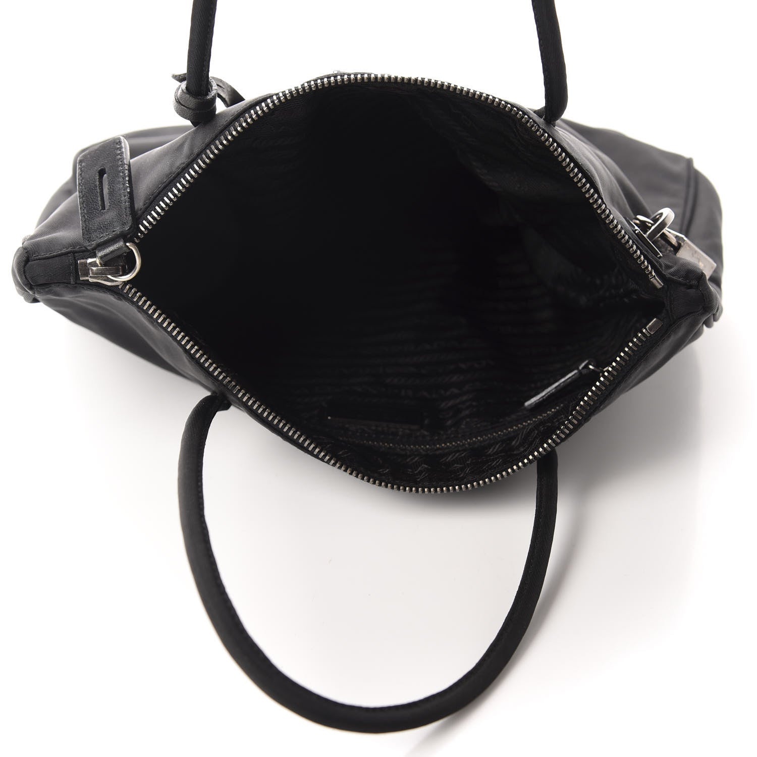 Prada Tessuto Nylon Lock Shoulder Bag Black 5 of 10