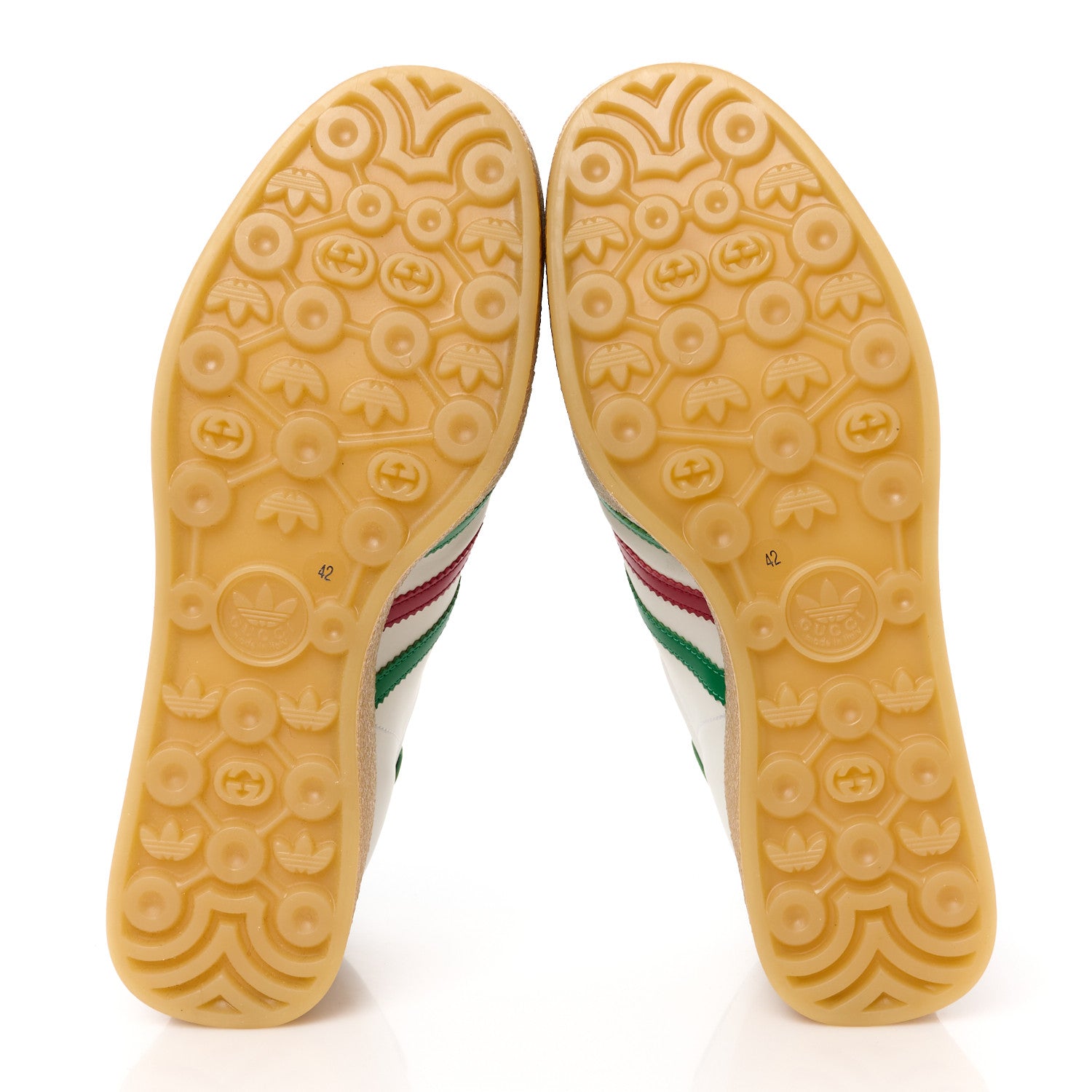 Gucci X ADIDAS Suede Madeira Gazelle Wedge Sneakers 42 Oatmeal White New Shamarock Hibiscus Red 5 of 8