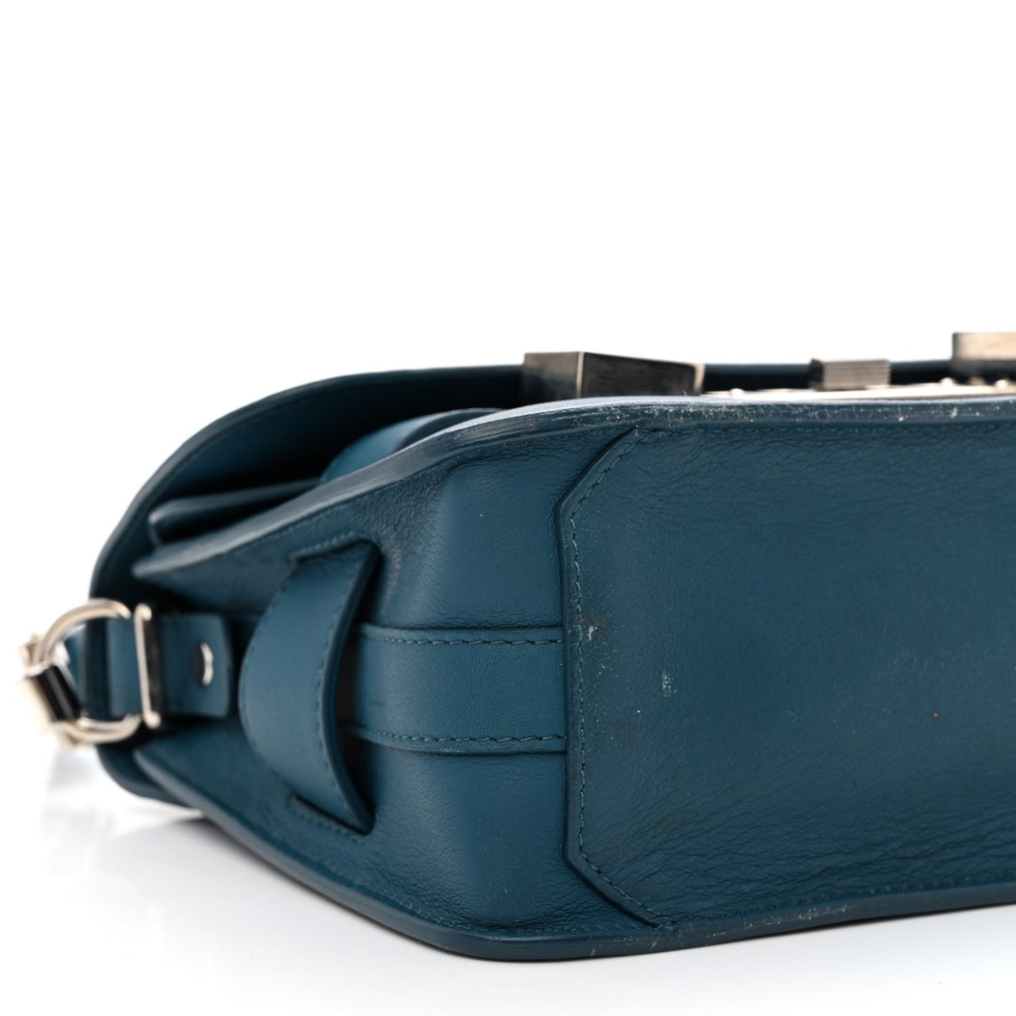 Calfskin Mini PS11 Classic Shoulder Bag Dark Teal