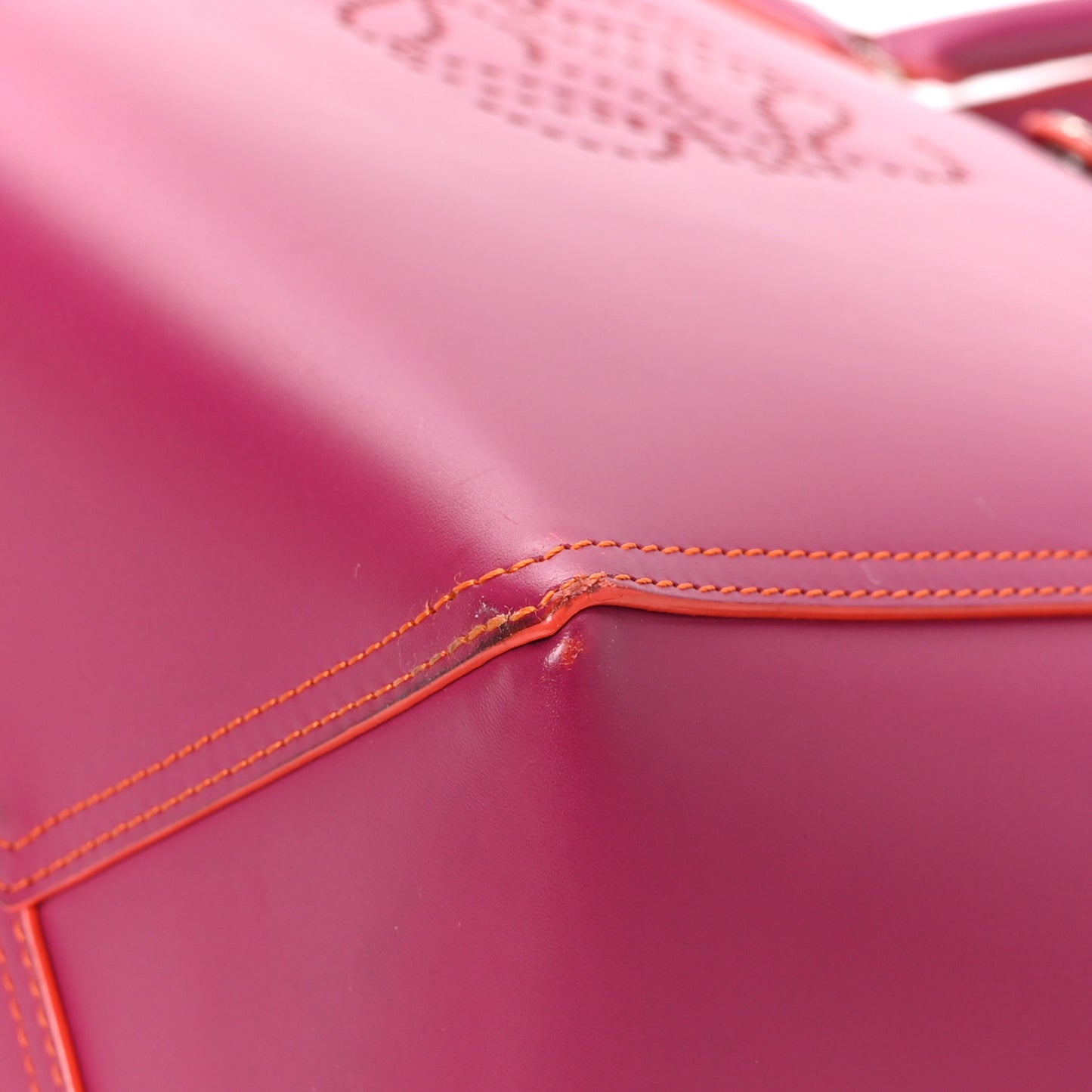 Smooth Calfskin Perforated Leo Bag Fuchsia