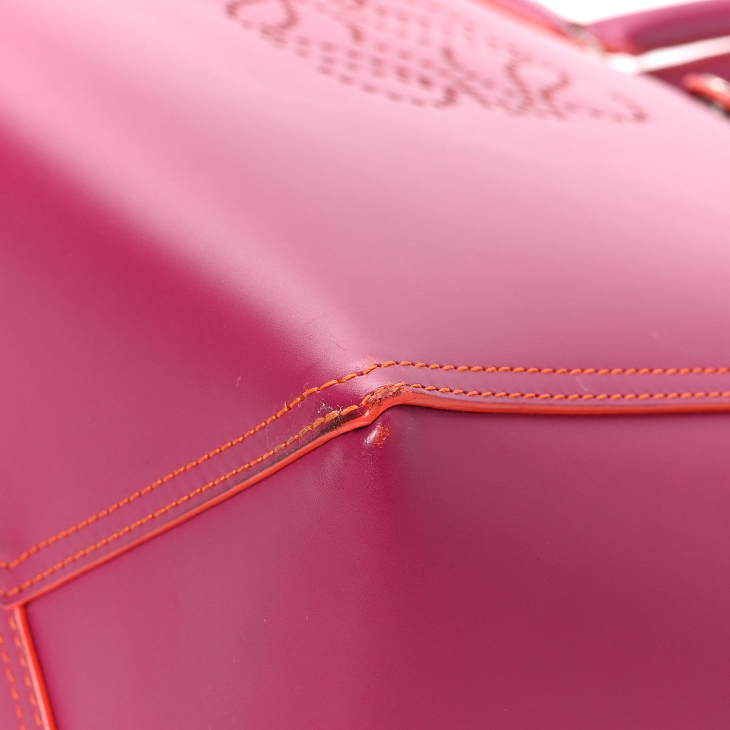 Loewe Smooth Calfskin Perforated Leo Bag Fuchsia 10 of 13