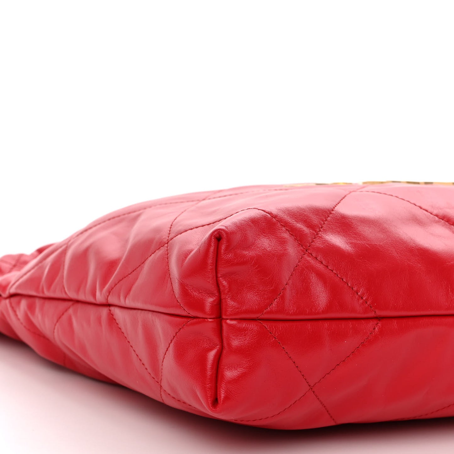 Shiny Calfskin Quilted Small Chanel 22 Red