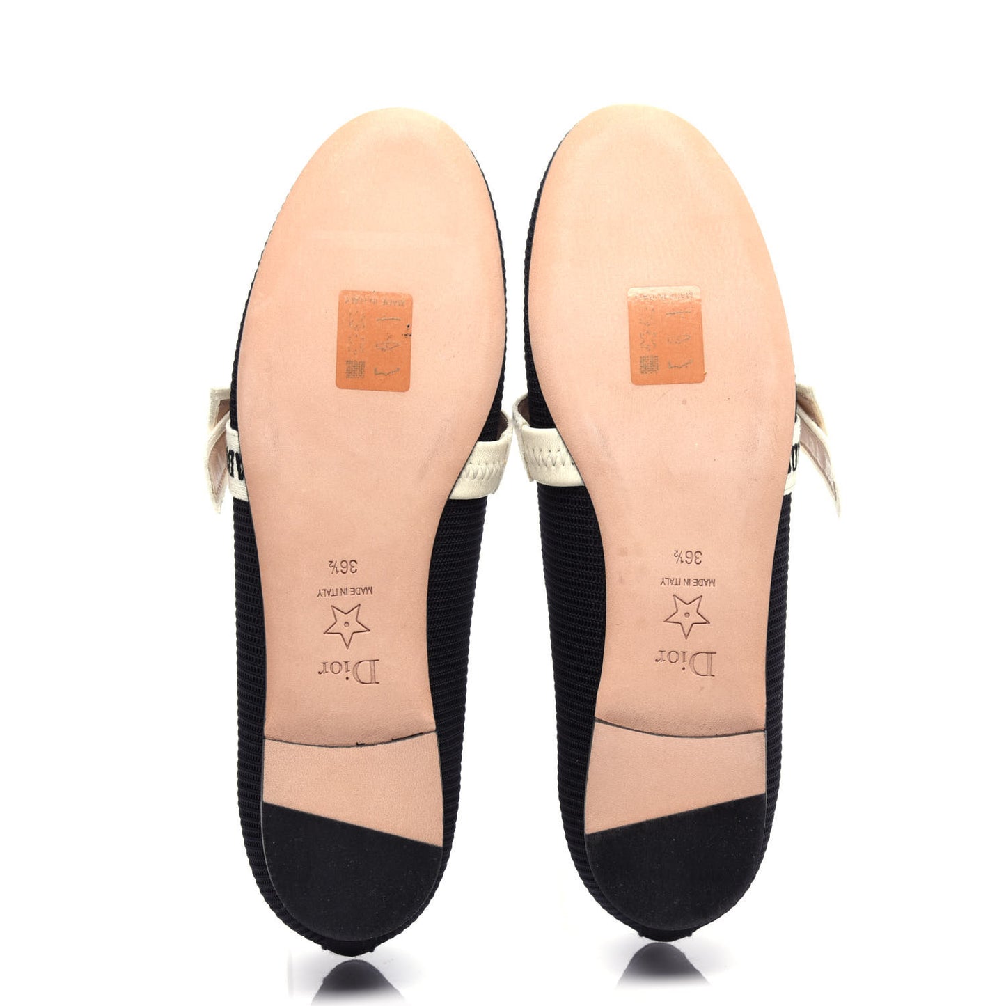 Fabric Ribbon Embroidered J'Adior Ballet Flats 36.5 Black