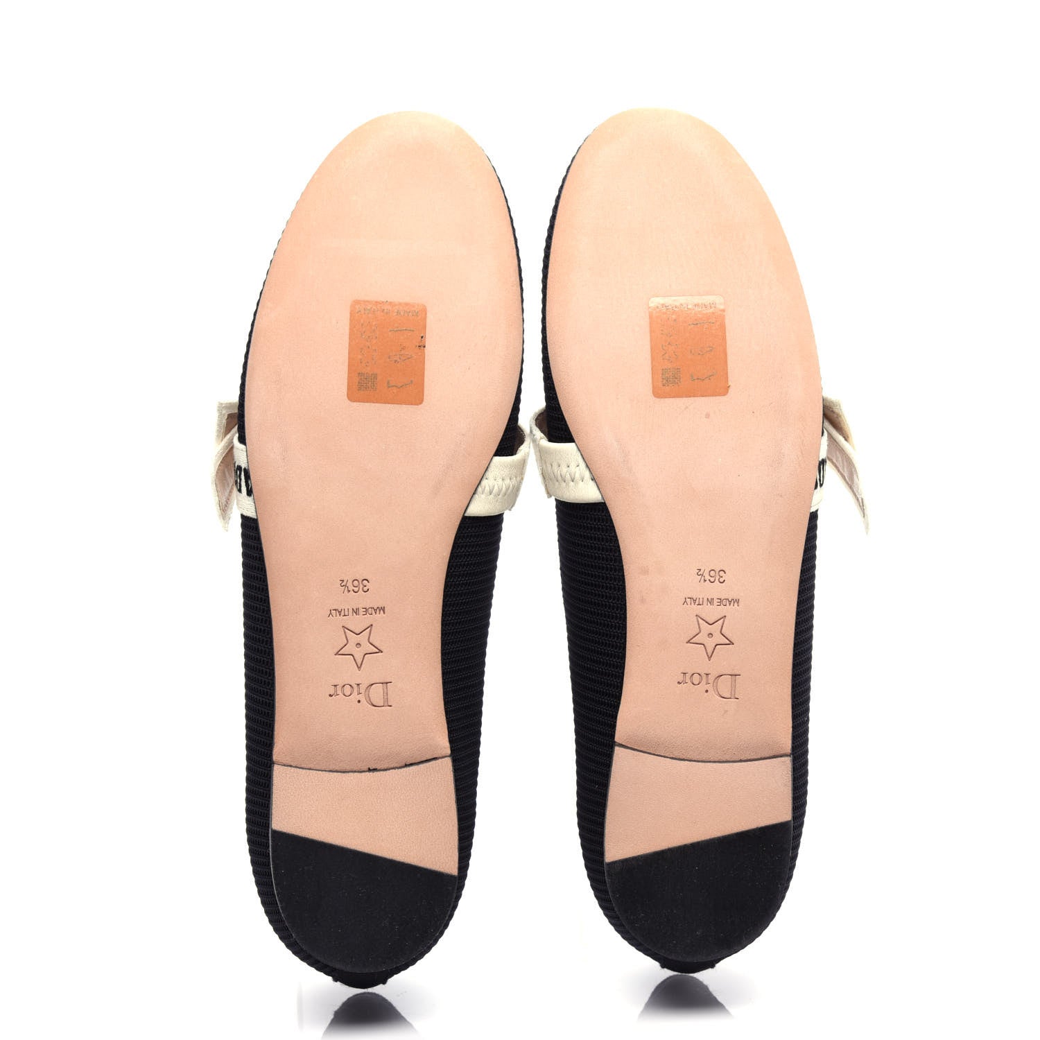 Christian Dior Fabric Ribbon Embroidered J'Adior Ballet Flats 36.5 Black 6 of 11
