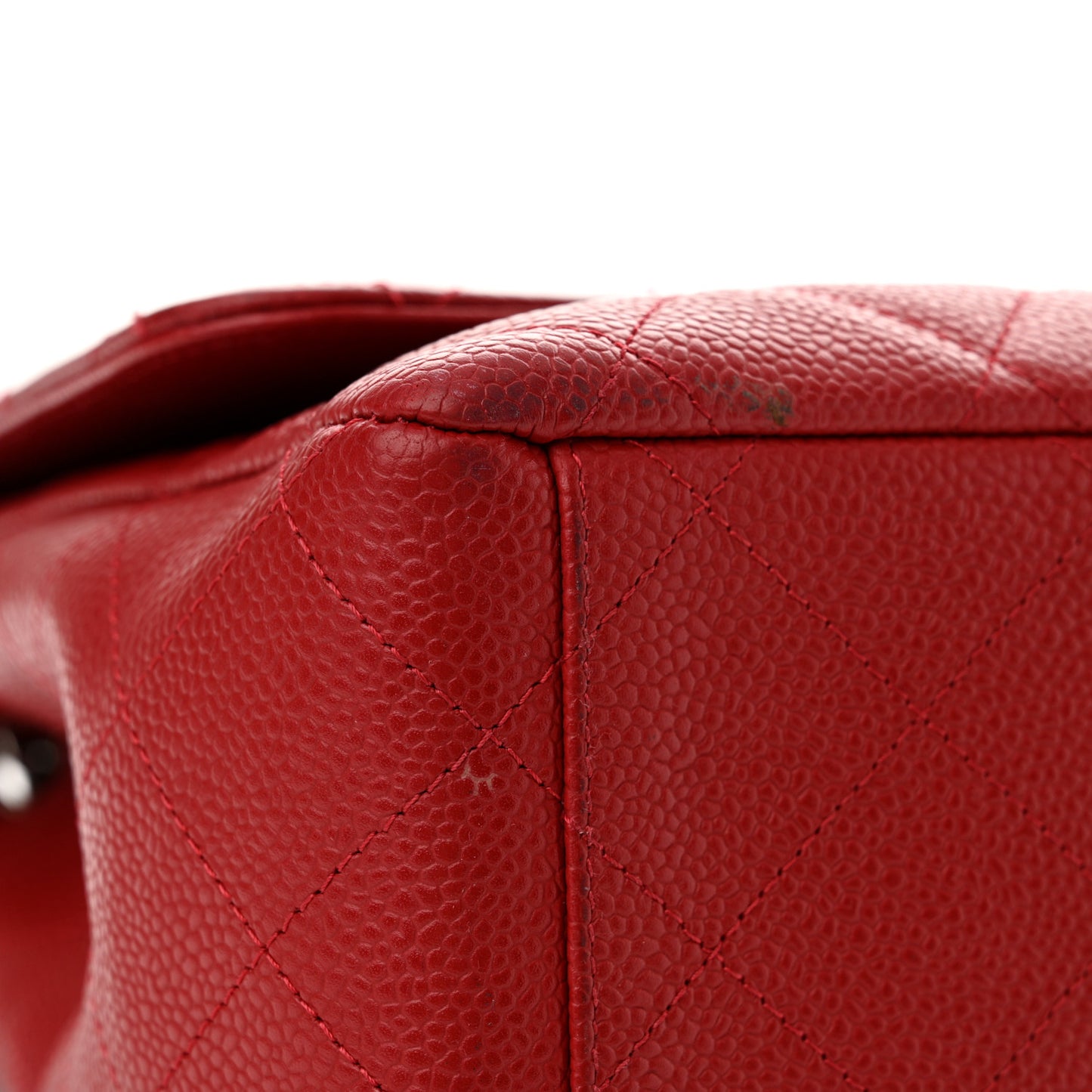 Caviar Quilted Maxi Single Flap Red