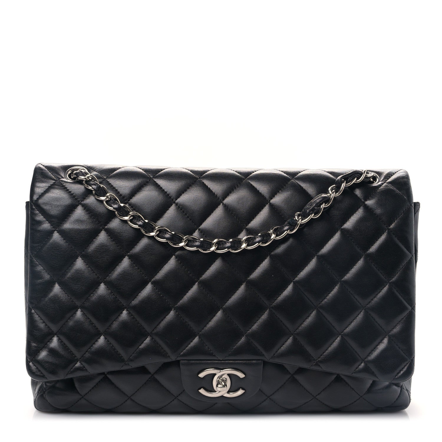 Chanel Lambskin Quilted Maxi Single Flap Black 1 of 9