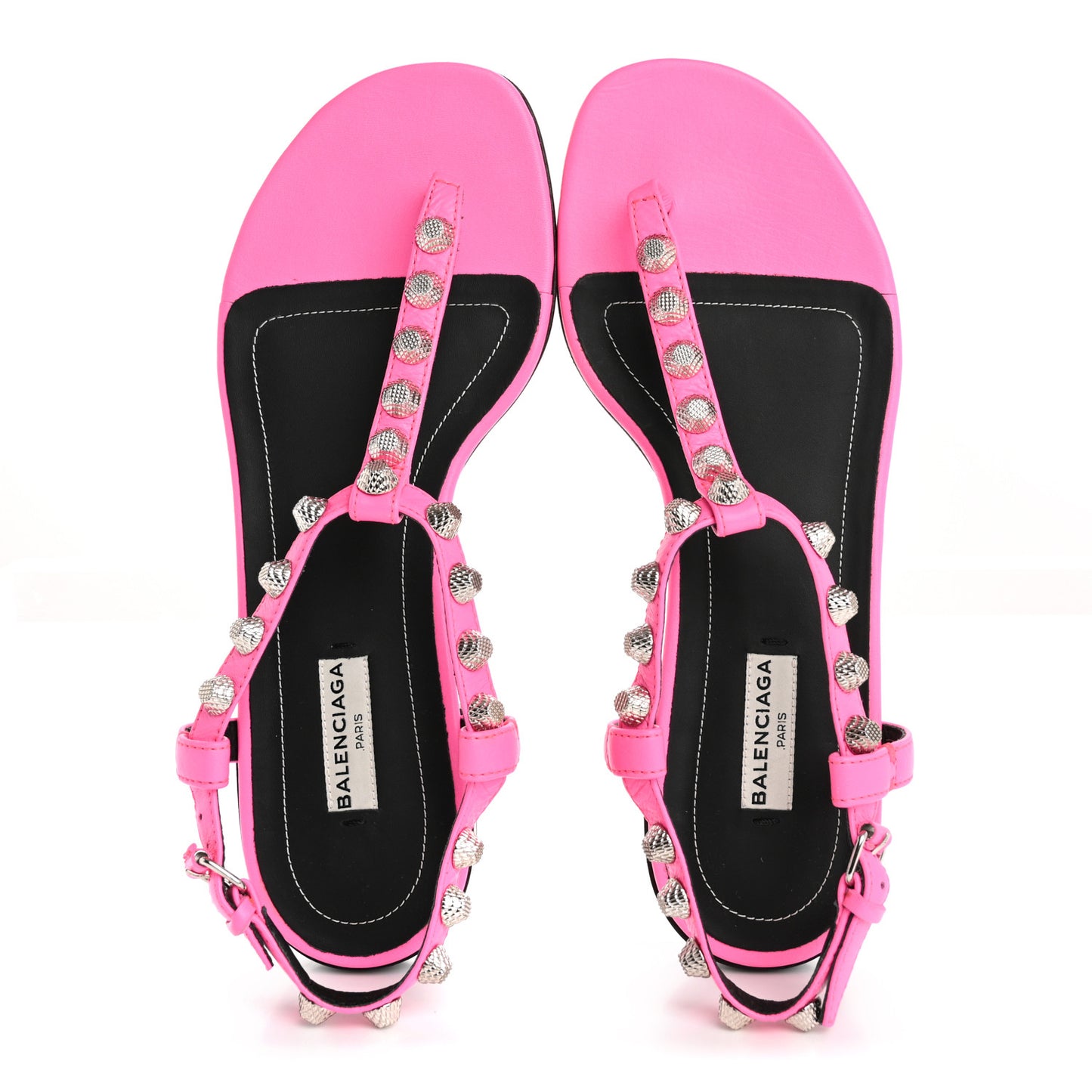 Agneau Arena Cagole Flat Thong Sandals 36.5 Rose Fluo