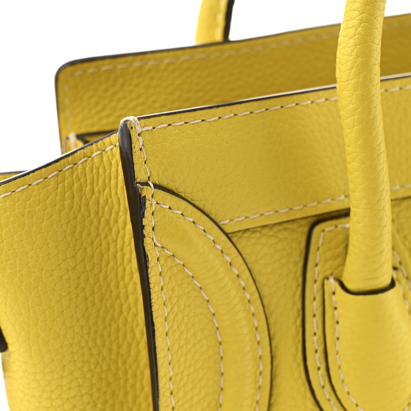 Drummed Calfskin Nano Luggage Citron