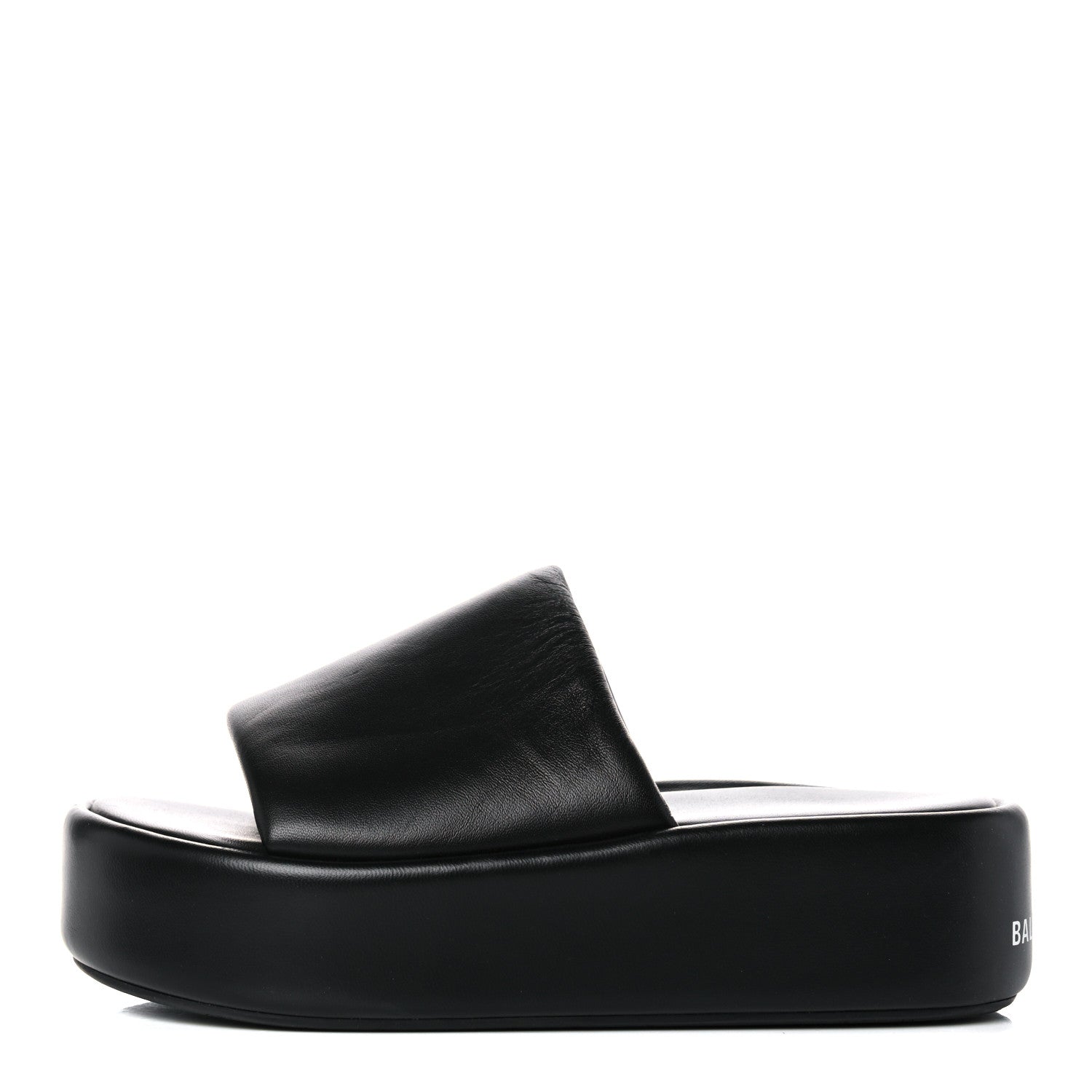 Balenciaga Smooth Nappa Logo Rise Platform Sandals 38 Black White