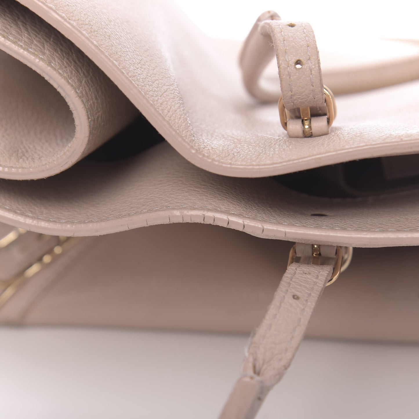 Grained Calfskin Gold Metallic Edge Hardware Papier A4 Tote Rose Poudre