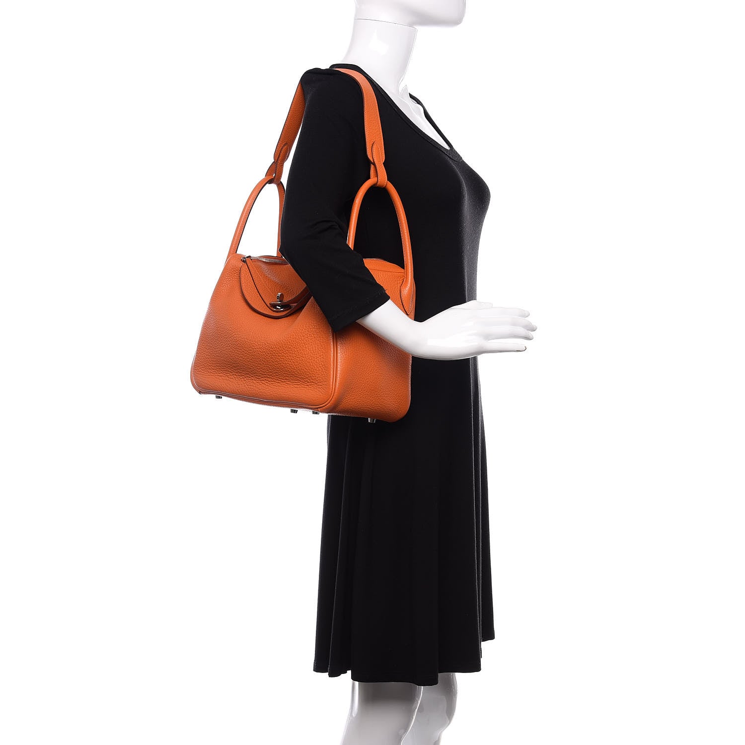 Hermes Taurillon Clemence Lindy 30 Orange 2 of 9