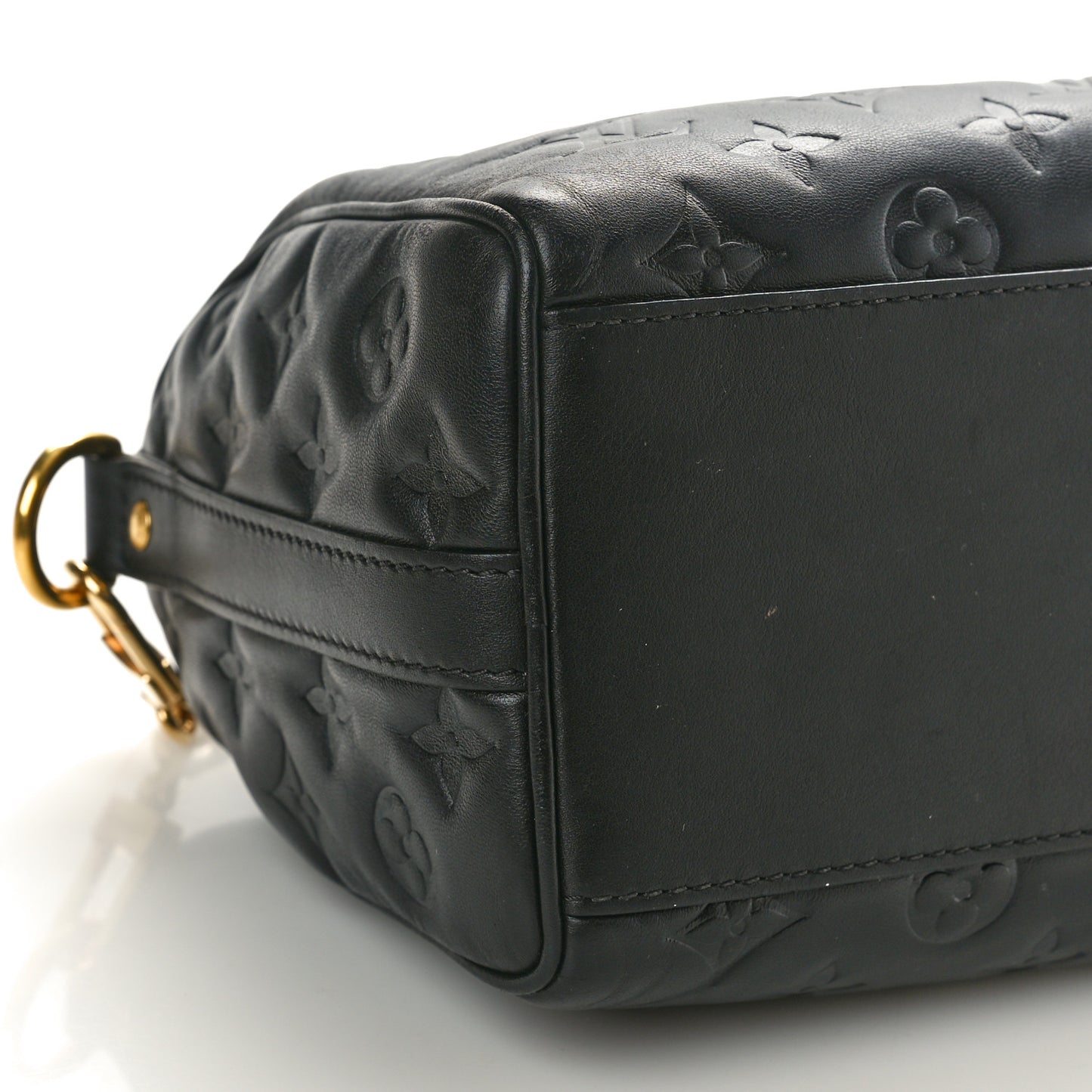 Lambskin Embossed Monogram Speedy 22 Bandouliere Black