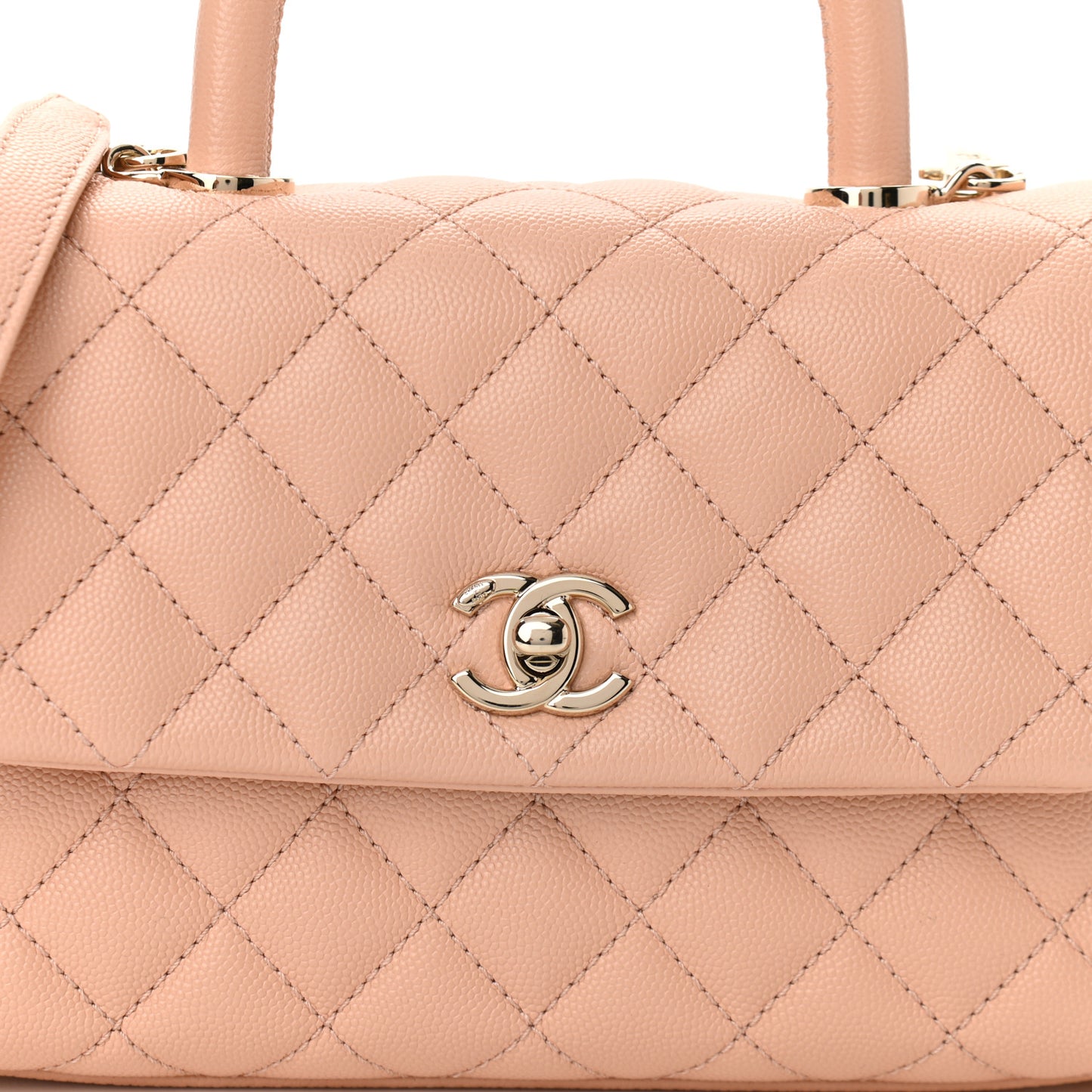 Caviar Quilted Mini Coco Handle Flap Light Pink