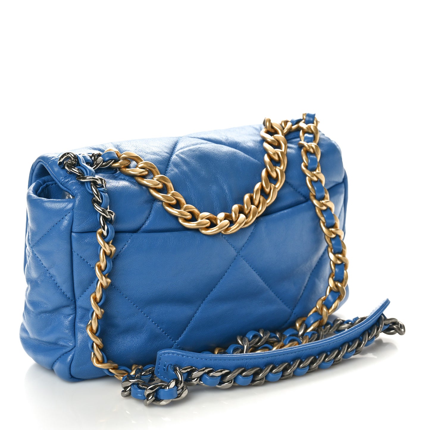 Lambskin Quilted Medium Chanel 19 Flap Blue