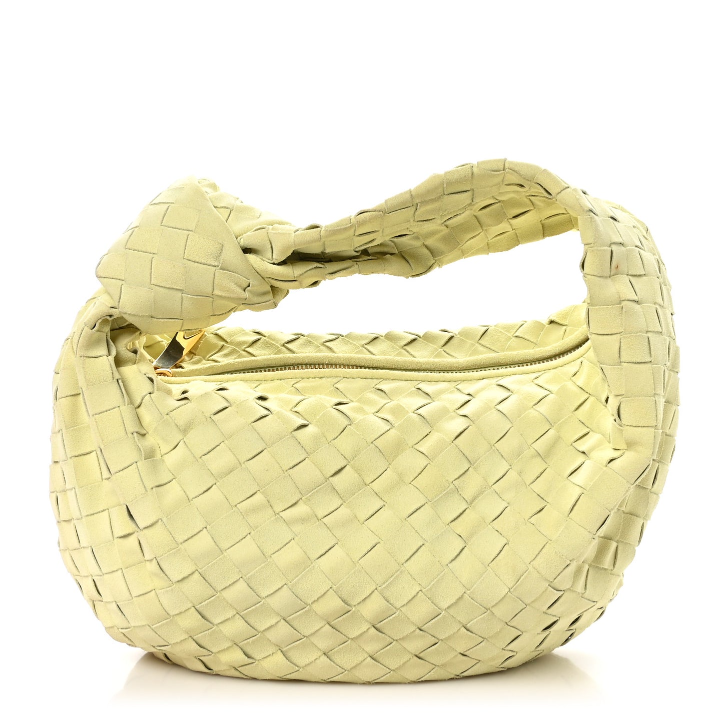 Suede Calfskin Intrecciato Teen Jodie Hobo Lemon Wash