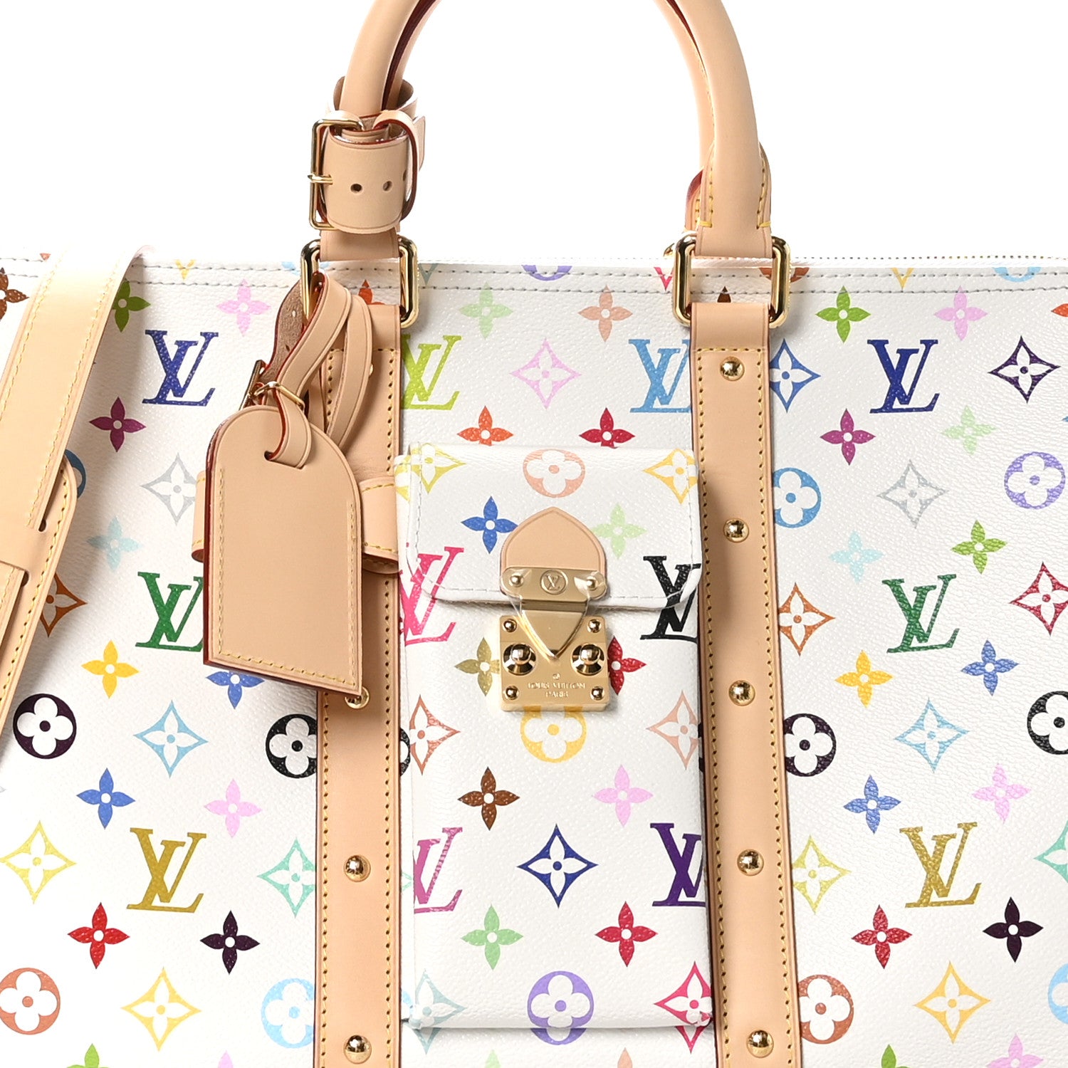 Louis Vuitton LV X TM Monogram Multicolor Keepall Bandouliere 45 White 7 of 11