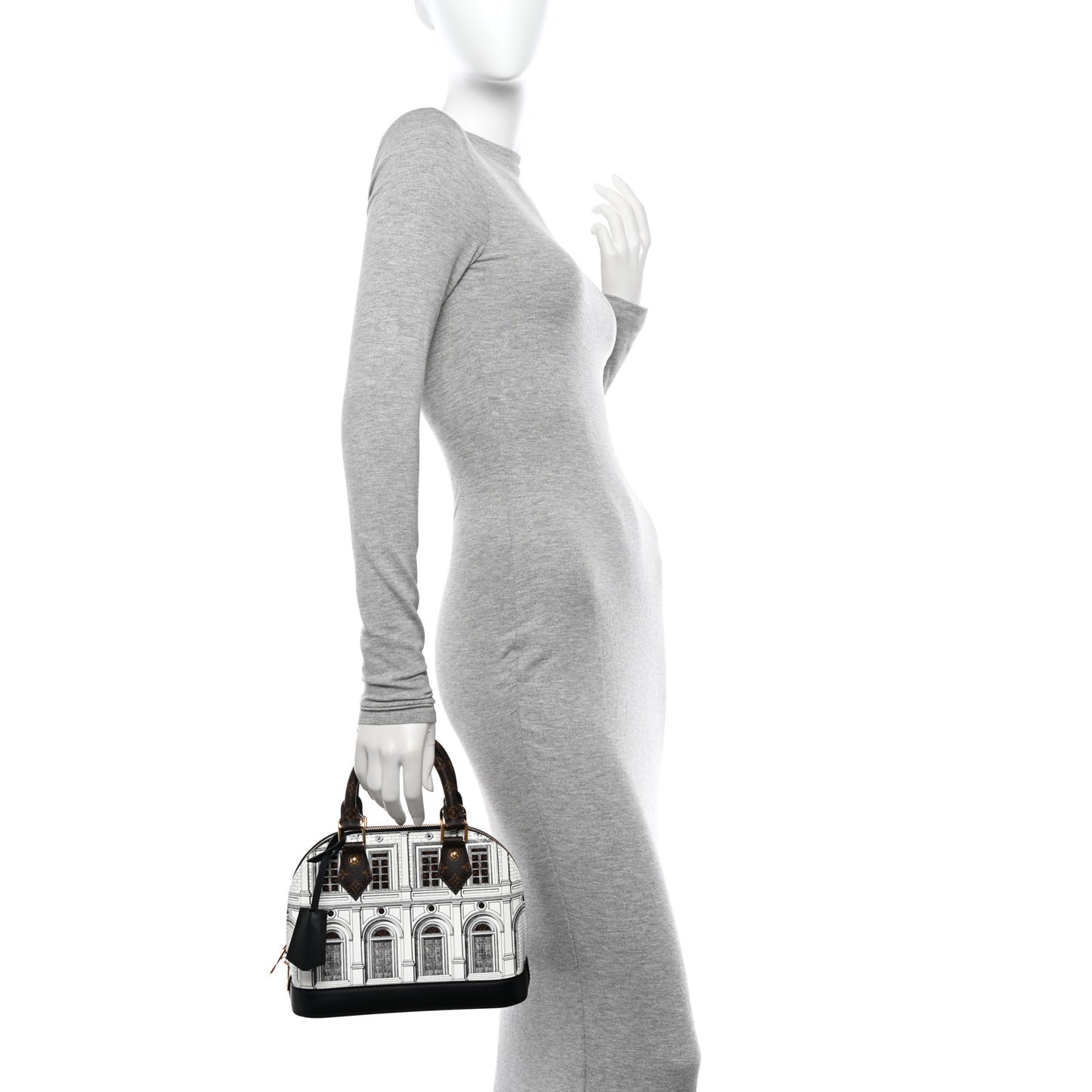 X FORNASETTI Calfskin Architettura Alma BB Black White