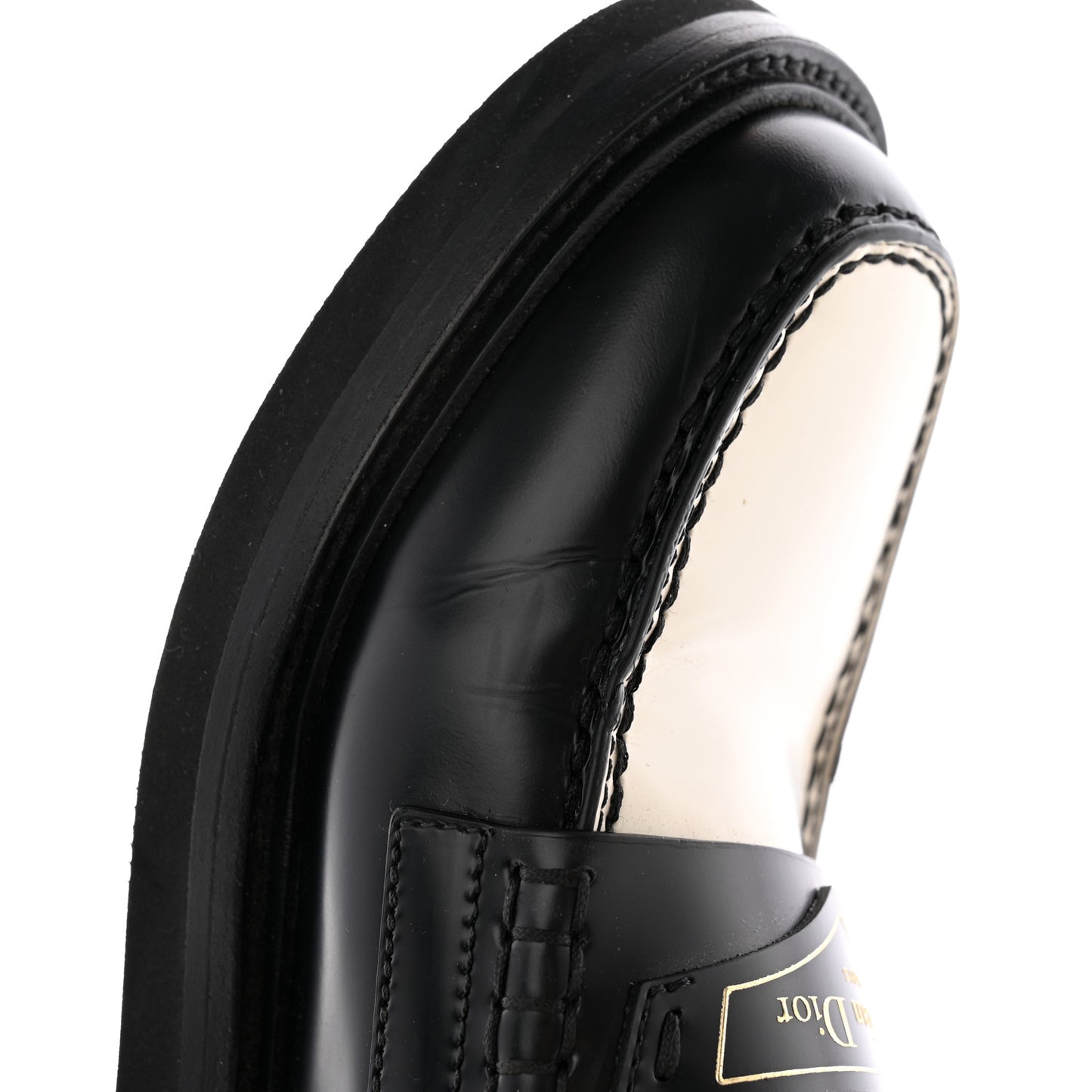Brushed Calfskin Boy Loafers 35.5 Black White