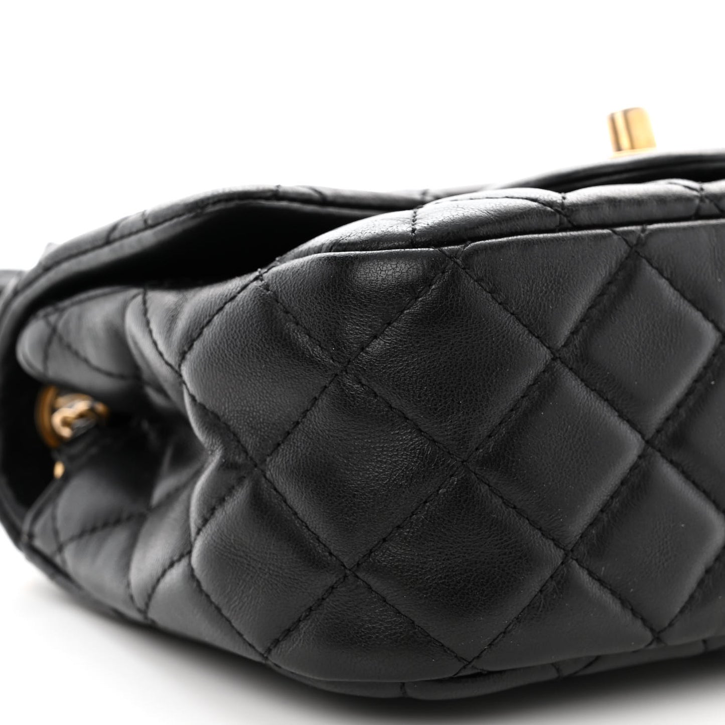 Lambskin Quilted Mini Romance Square Flap Black