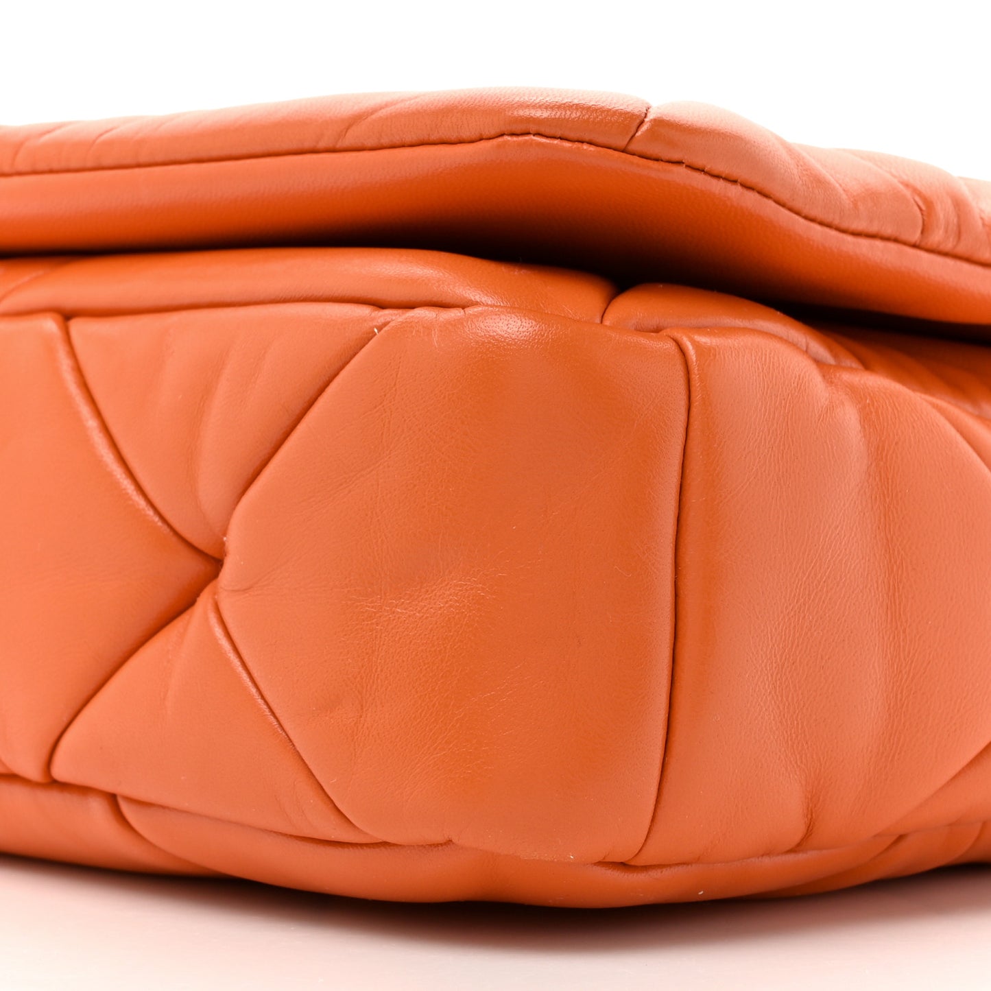 Nappa Triangle Quilted Medium Patchwork System Flap Bag Arancio