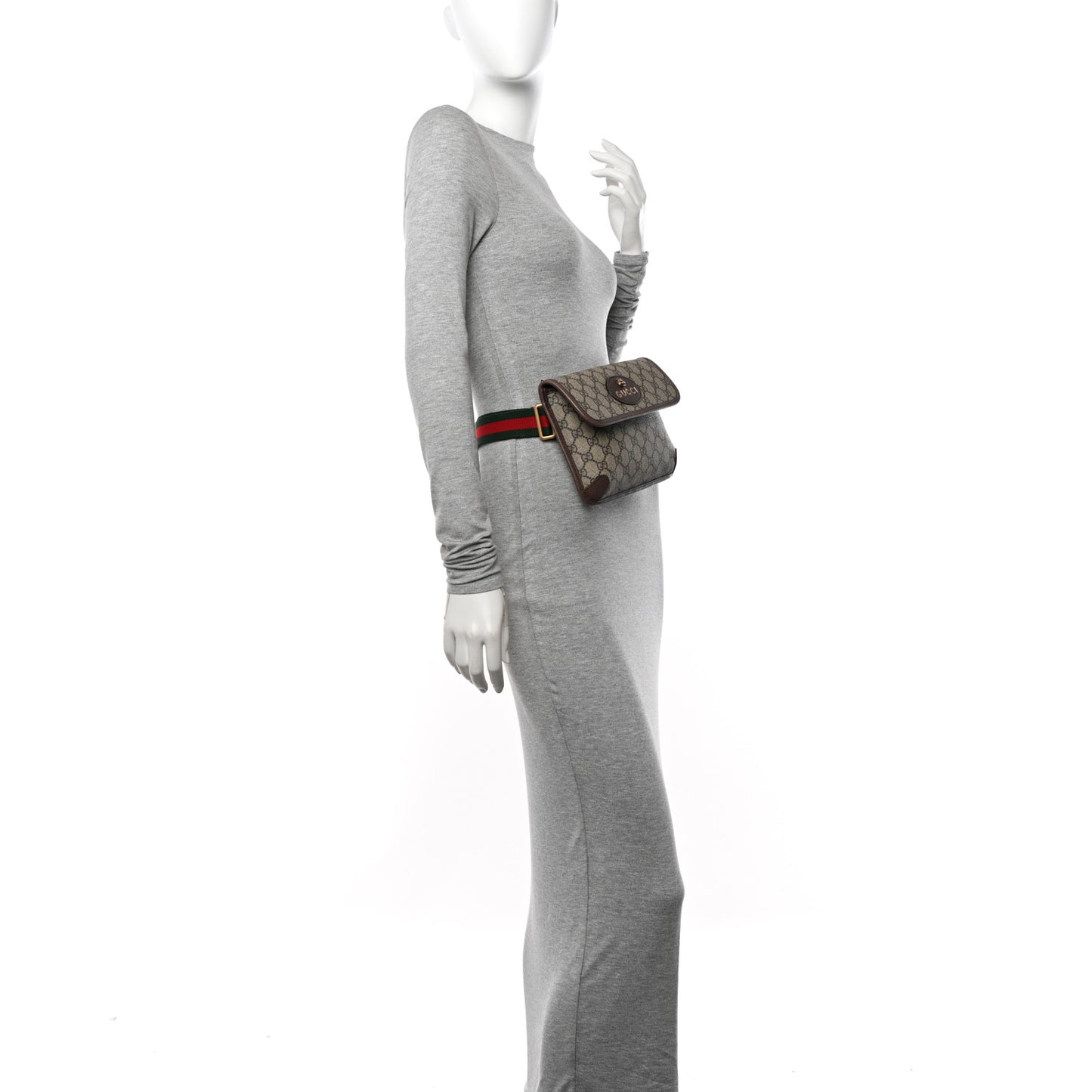 GG Supreme Monogram Neo Vintage Web Belt Bag Brown