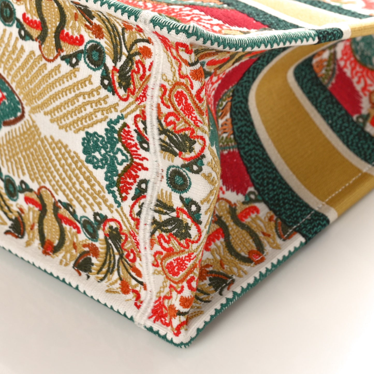 Canvas Embroidered Heart Lights Medium Book Tote Multicolor