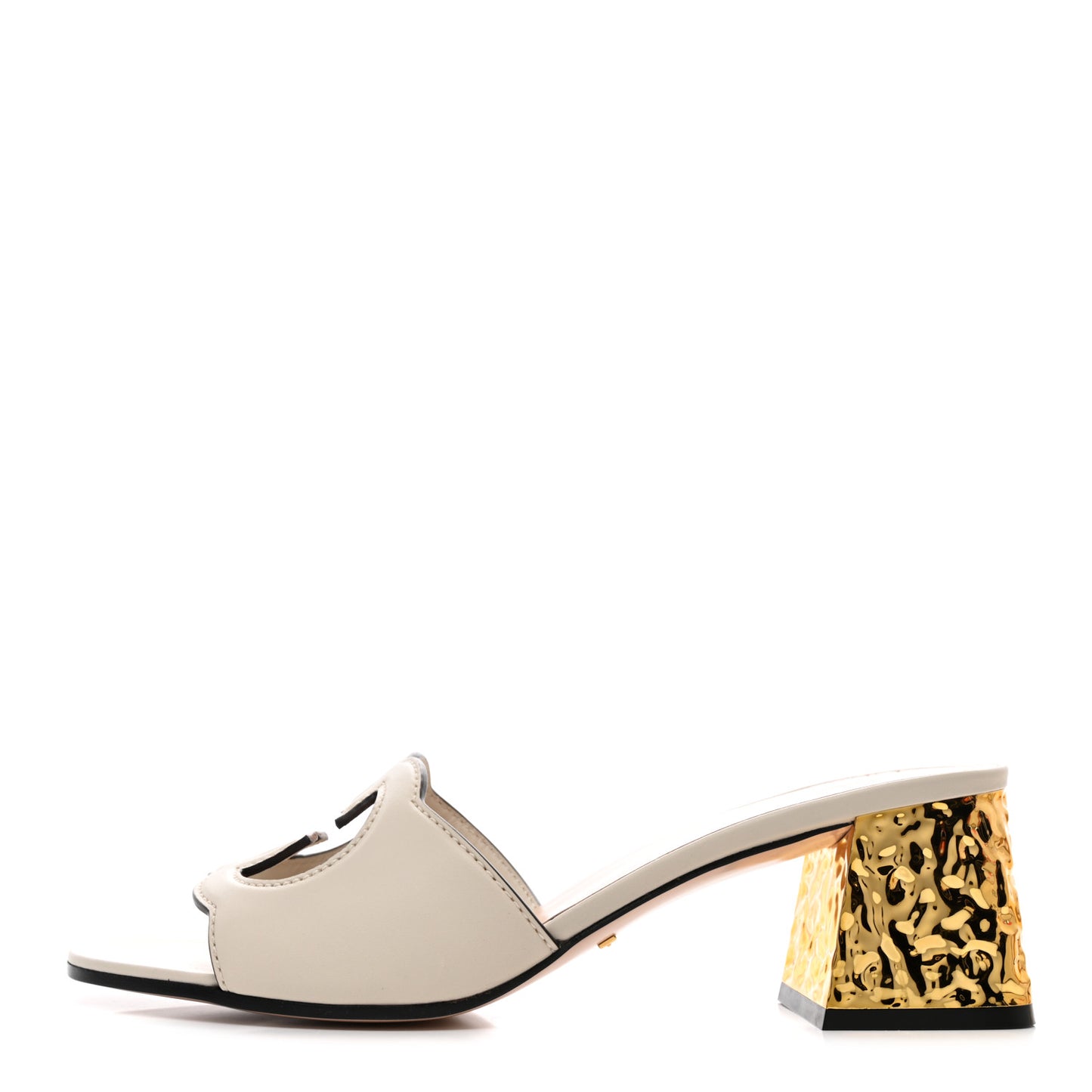 Cosmos Softy Calfskin Interlocking G Cut Out 55mm Slide Sandals 41 Mystic White