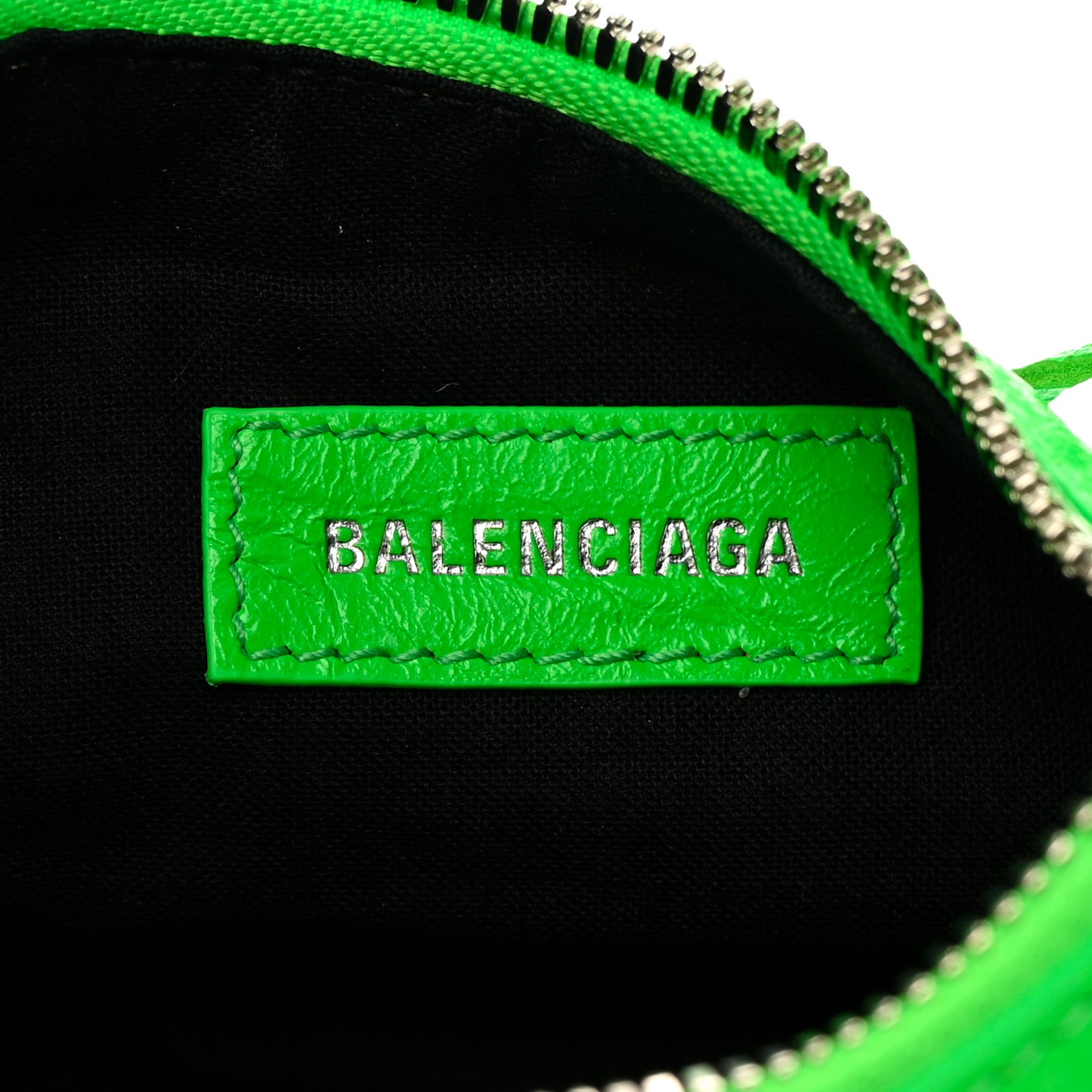 Agneau Arena Crystal Le Cagole Shoulder Bag XS Fluo Green