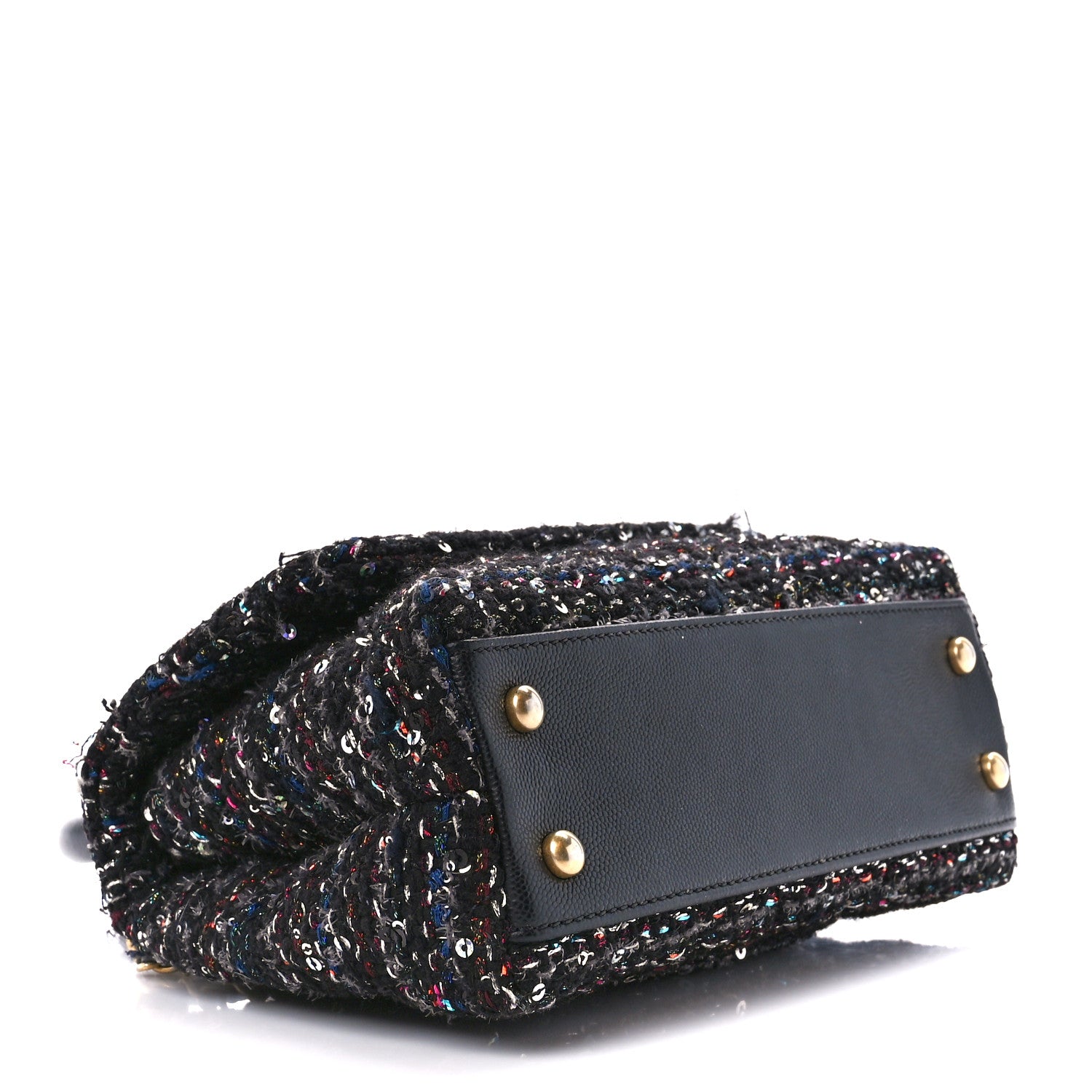 Chanel Tweed Sequin Mini Coco Handle Flap Black 4 of 13