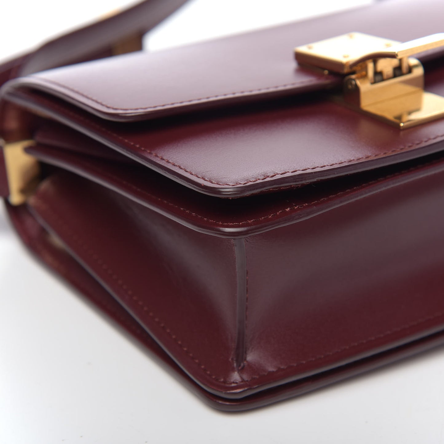 Box Calfskin Small Classic Box Flap Bag Burgundy