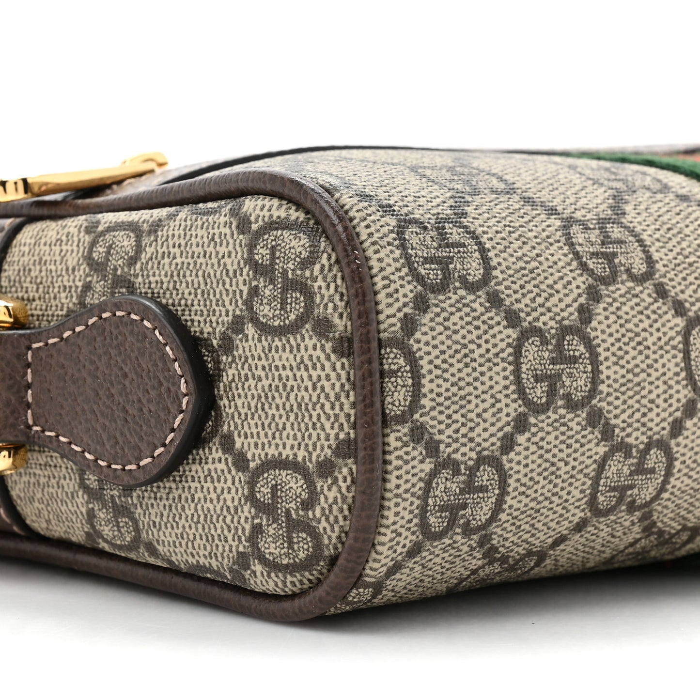 GG Supreme Monogram Web Mini Ophidia Shoulder Bag Brown