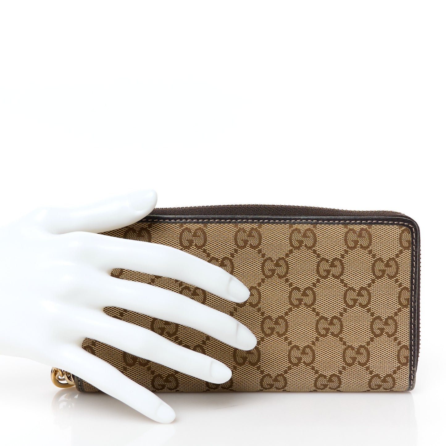 Monogram Margaux Calfskin Lovely Zip Around Wallet Beige Ebony Cocoa